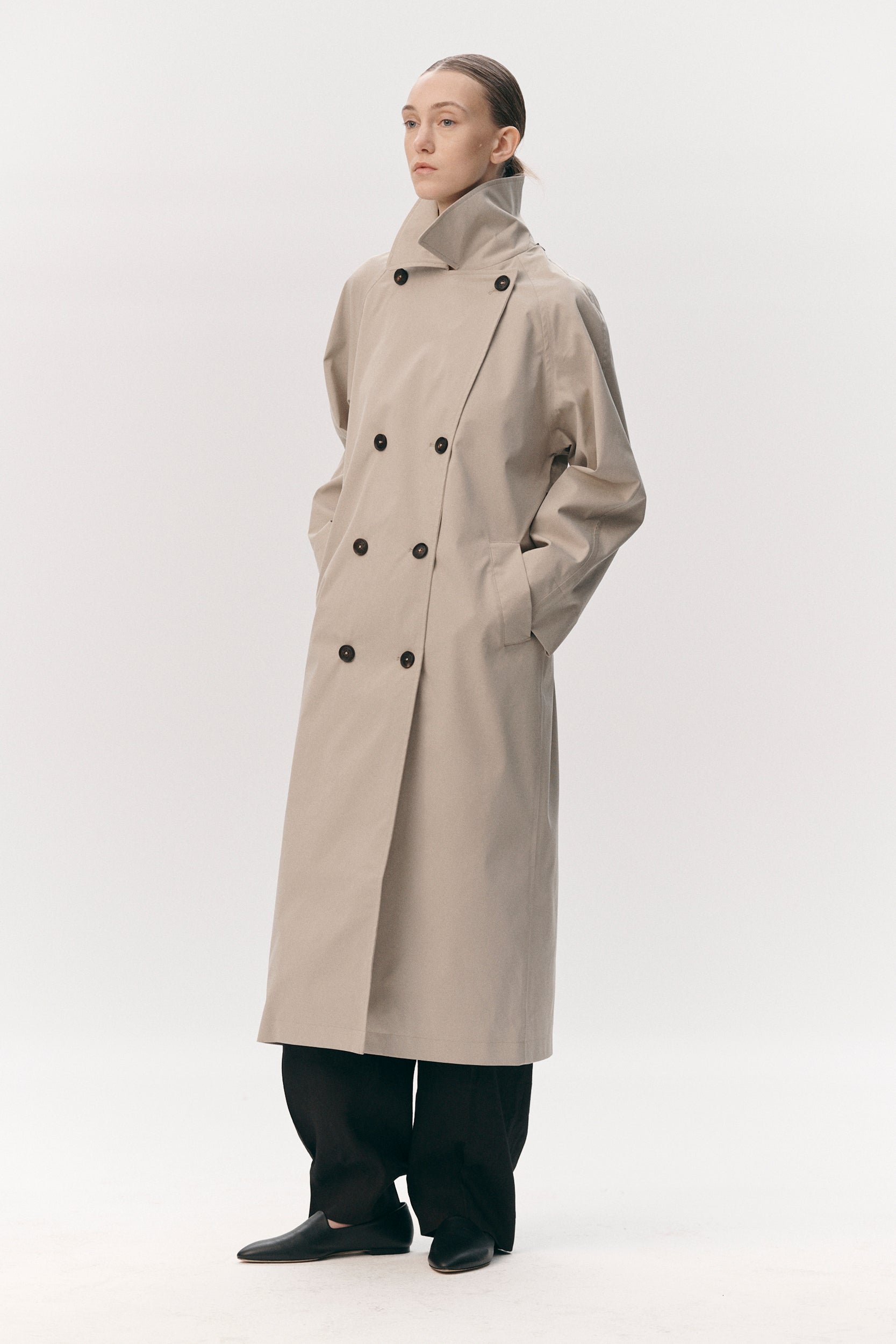 ROOMY TRENCH STRETCH TWILL SS26 LIGHT ARMY