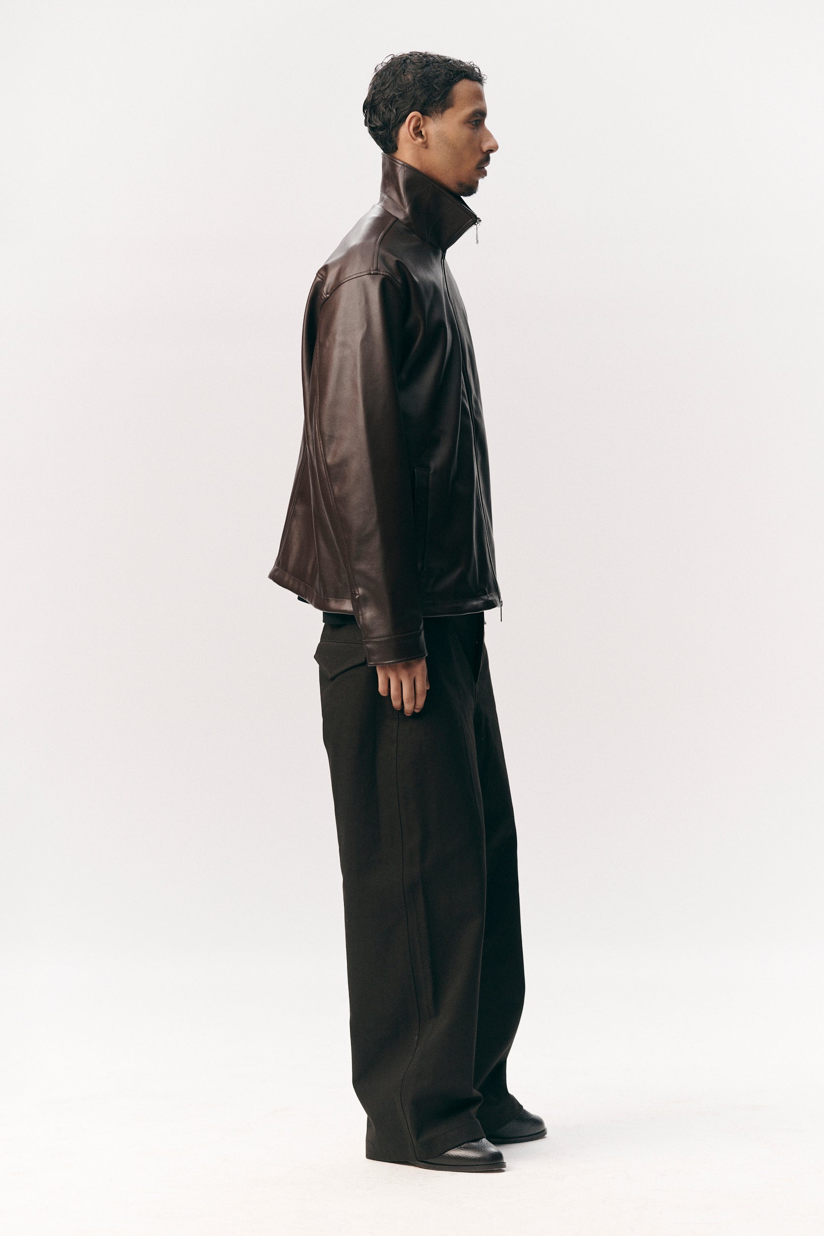 ZIP UP FAUX L SS26 DARK CHOCOLATE