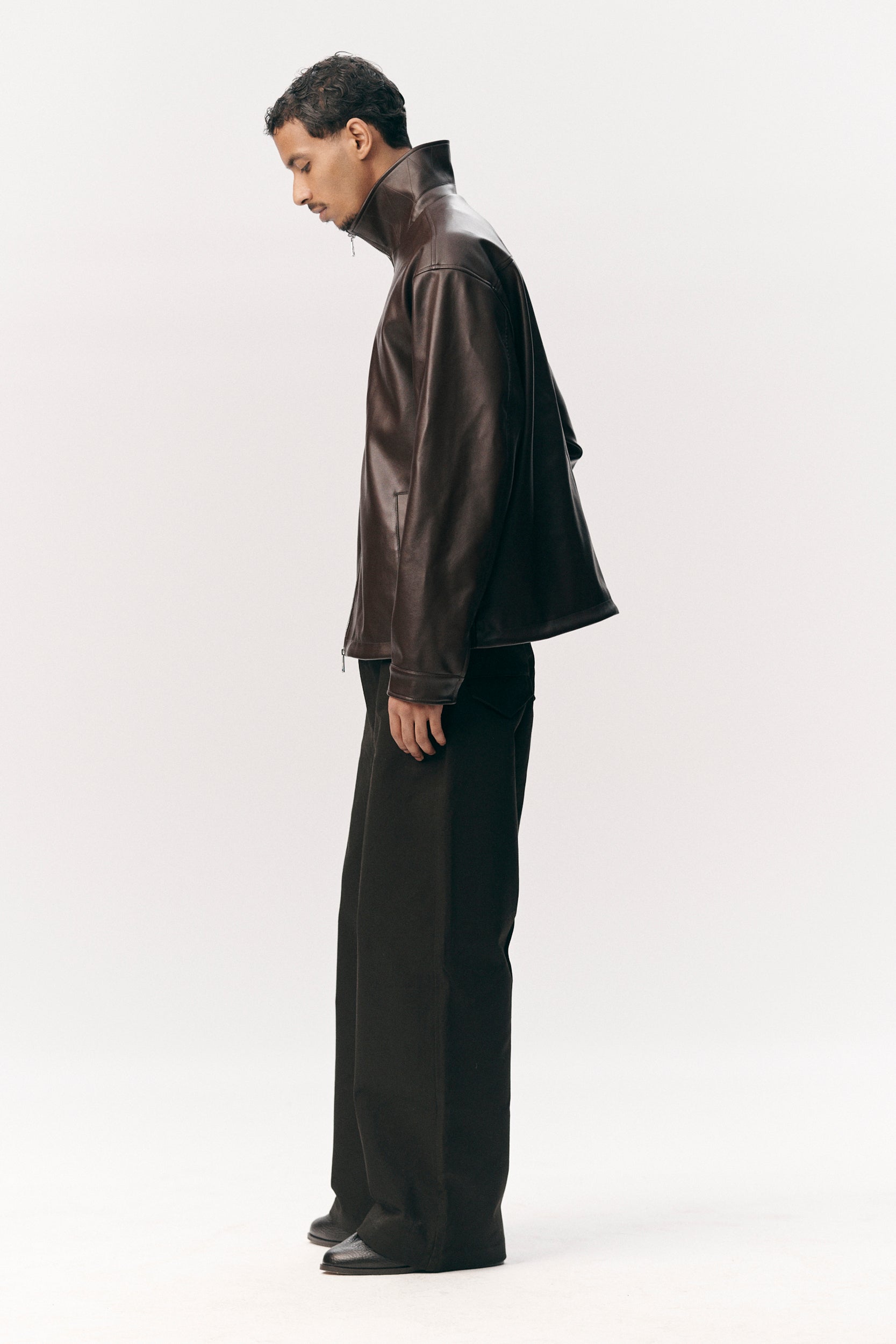 ZIP UP FAUX L SS26 DARK CHOCOLATE