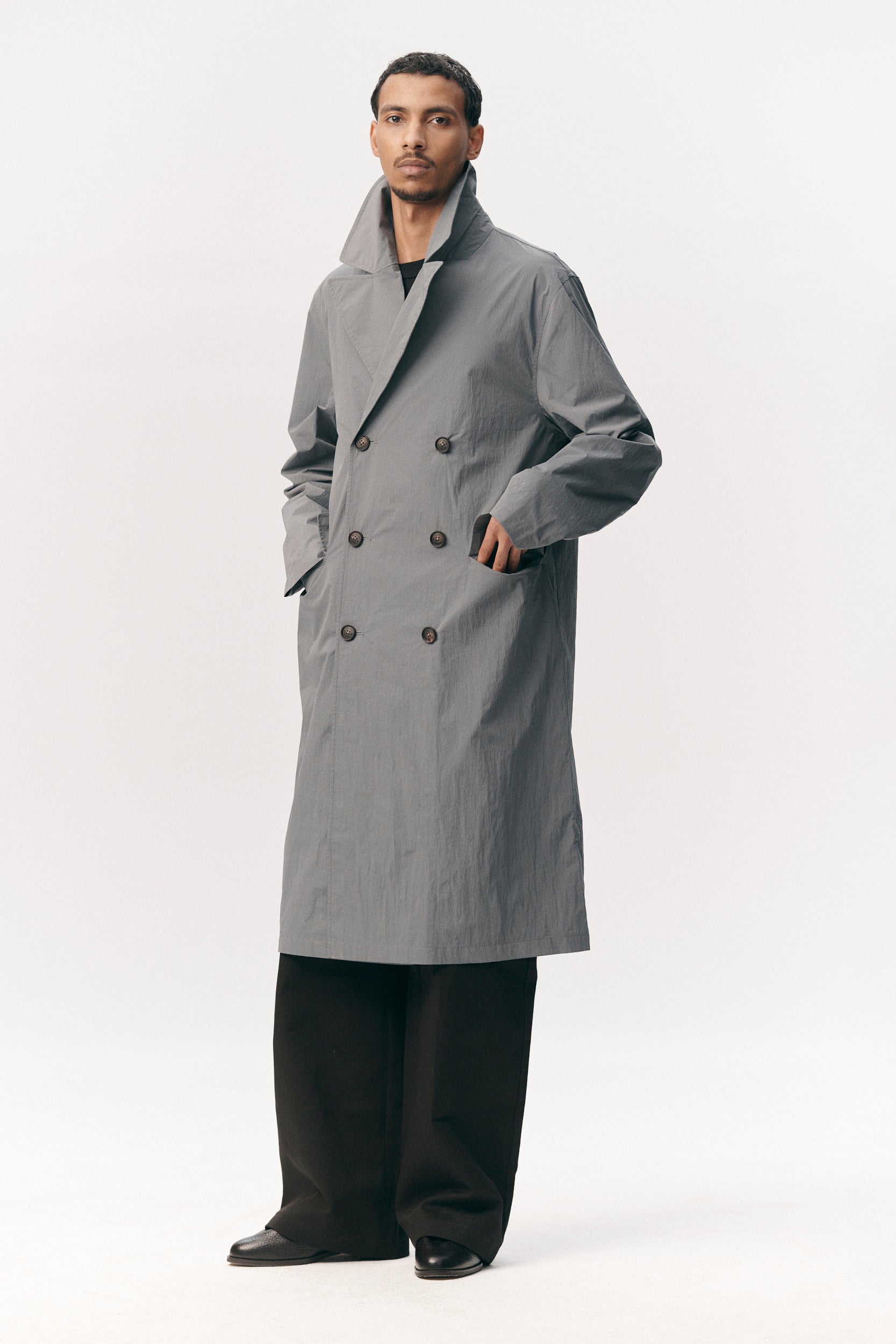 SHUVA C CRINCLE NYLON SS26 GREY BLUE