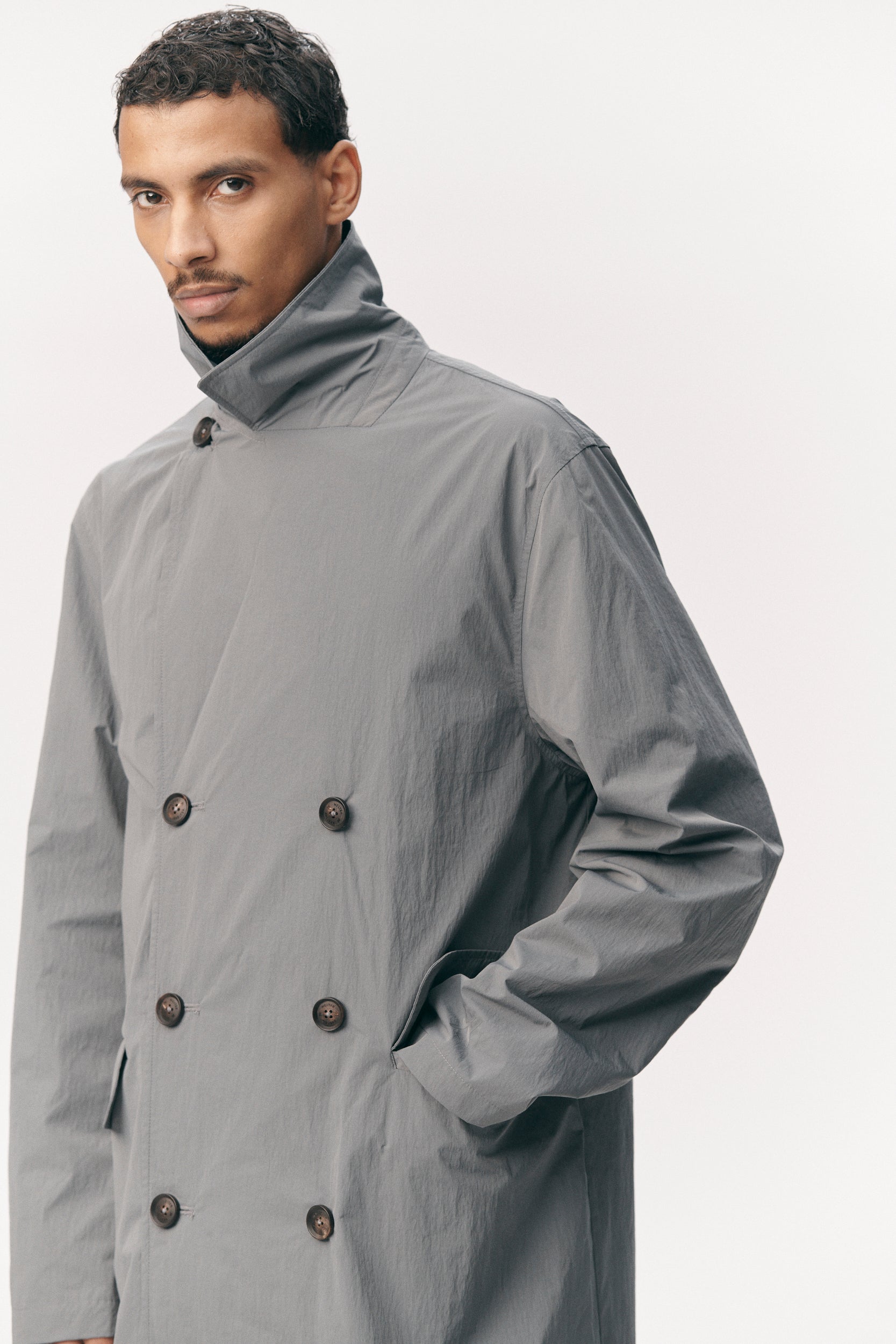 SHUVA C CRINCLE NYLON SS26 GREY BLUE