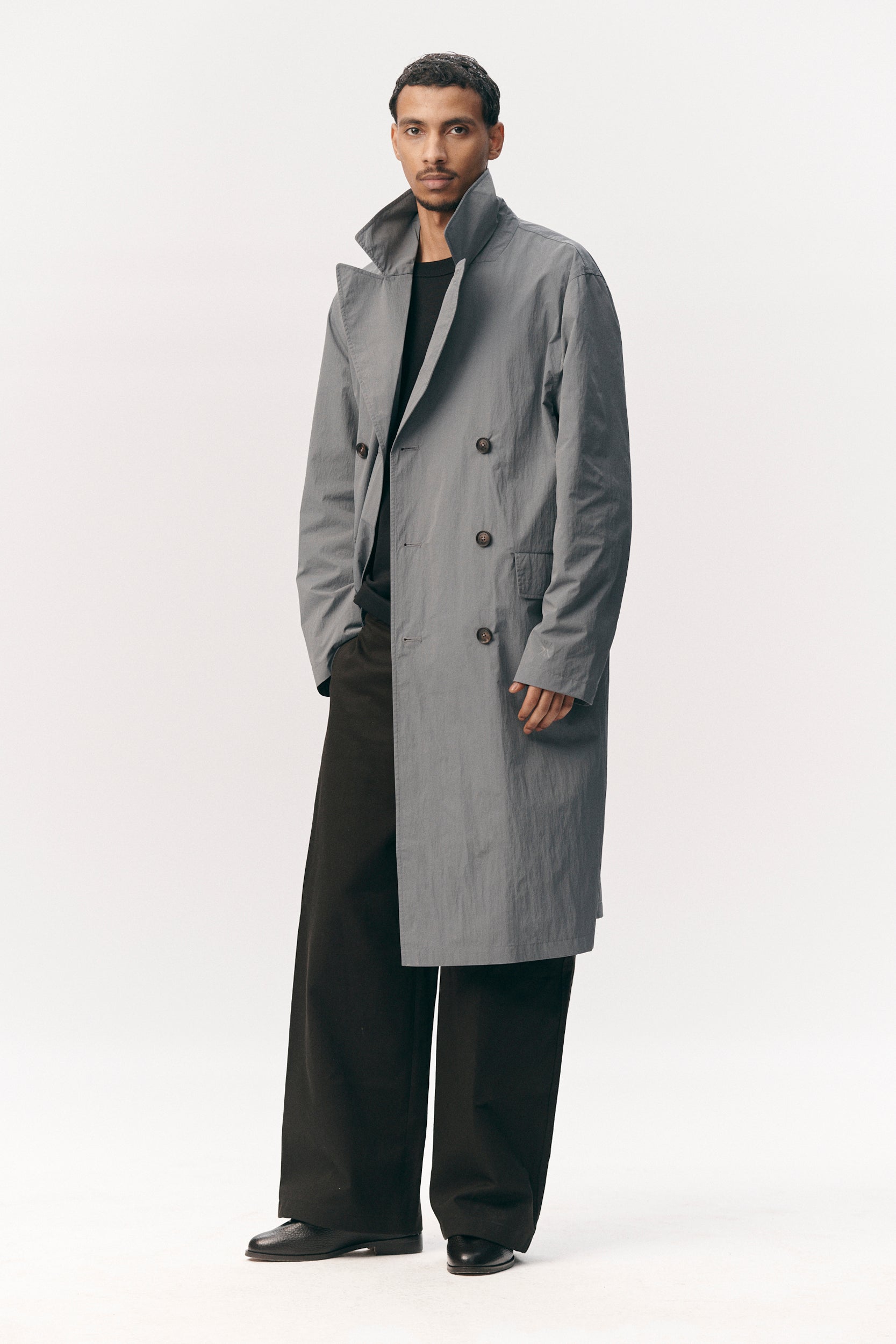 SHUVA C CRINCLE NYLON SS26 GREY BLUE