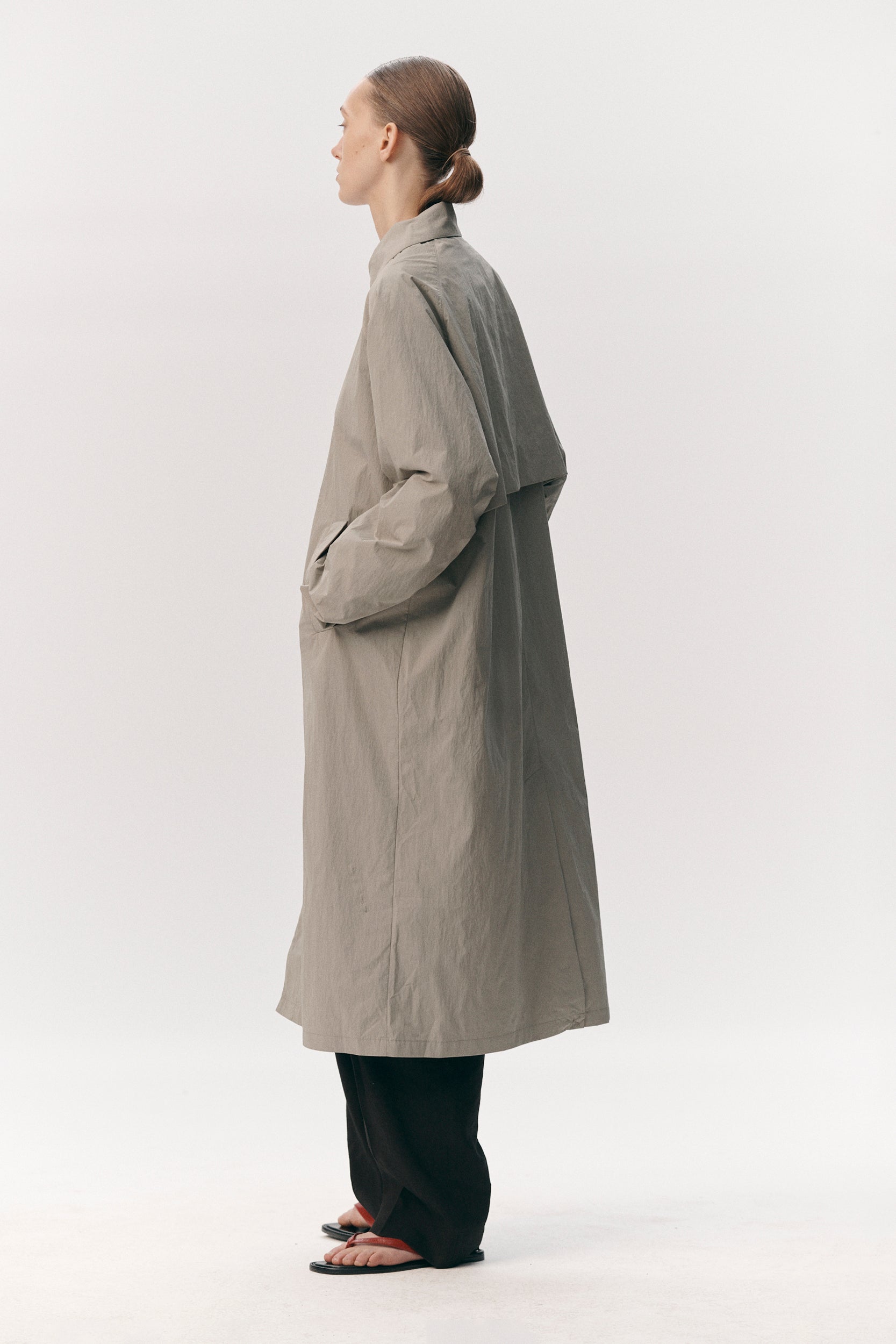 LONG COACH CRINCLE NYLON SS26 SAGE WOMEN