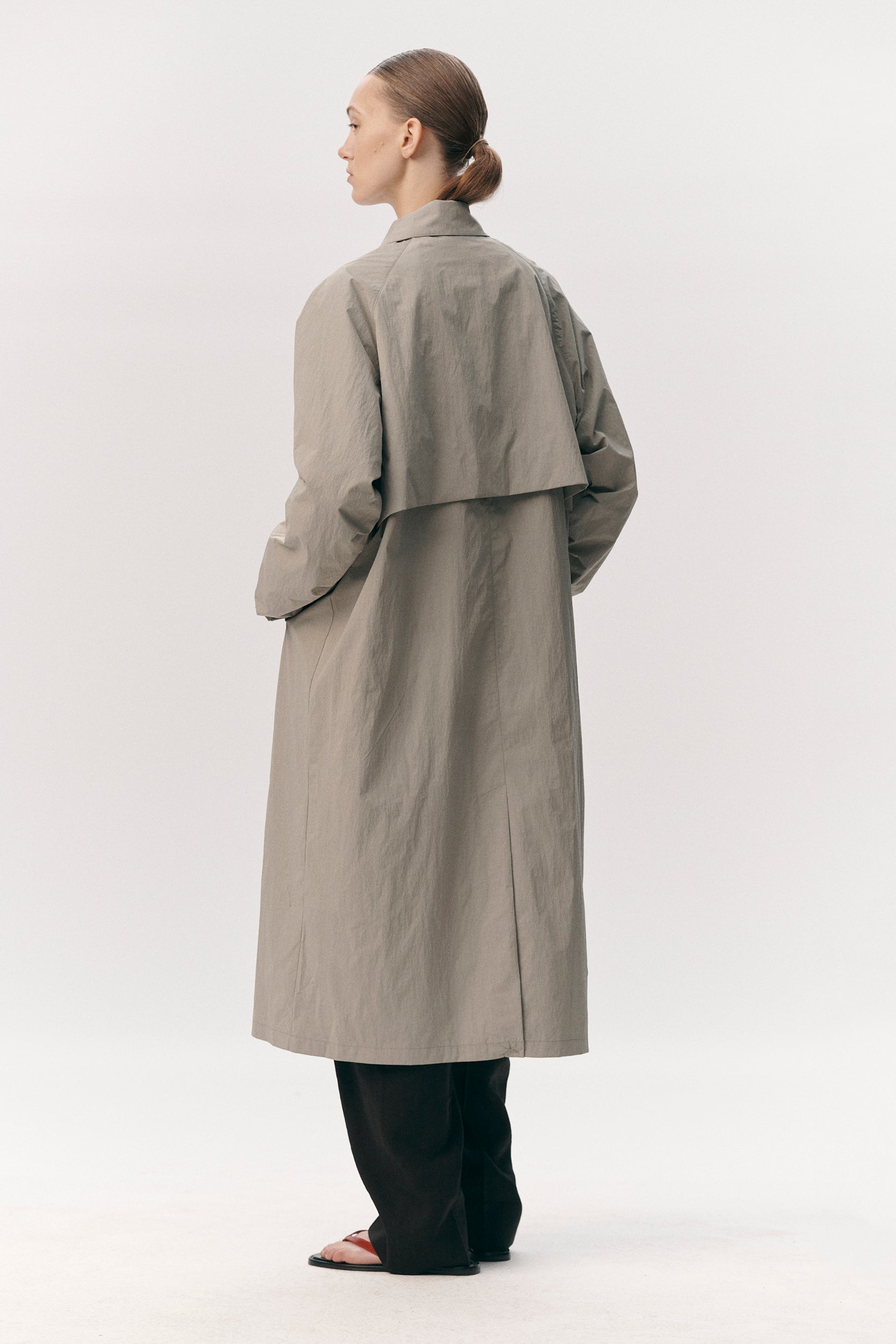 LONG COACH CRINCLE NYLON SS26 SAGE WOMEN