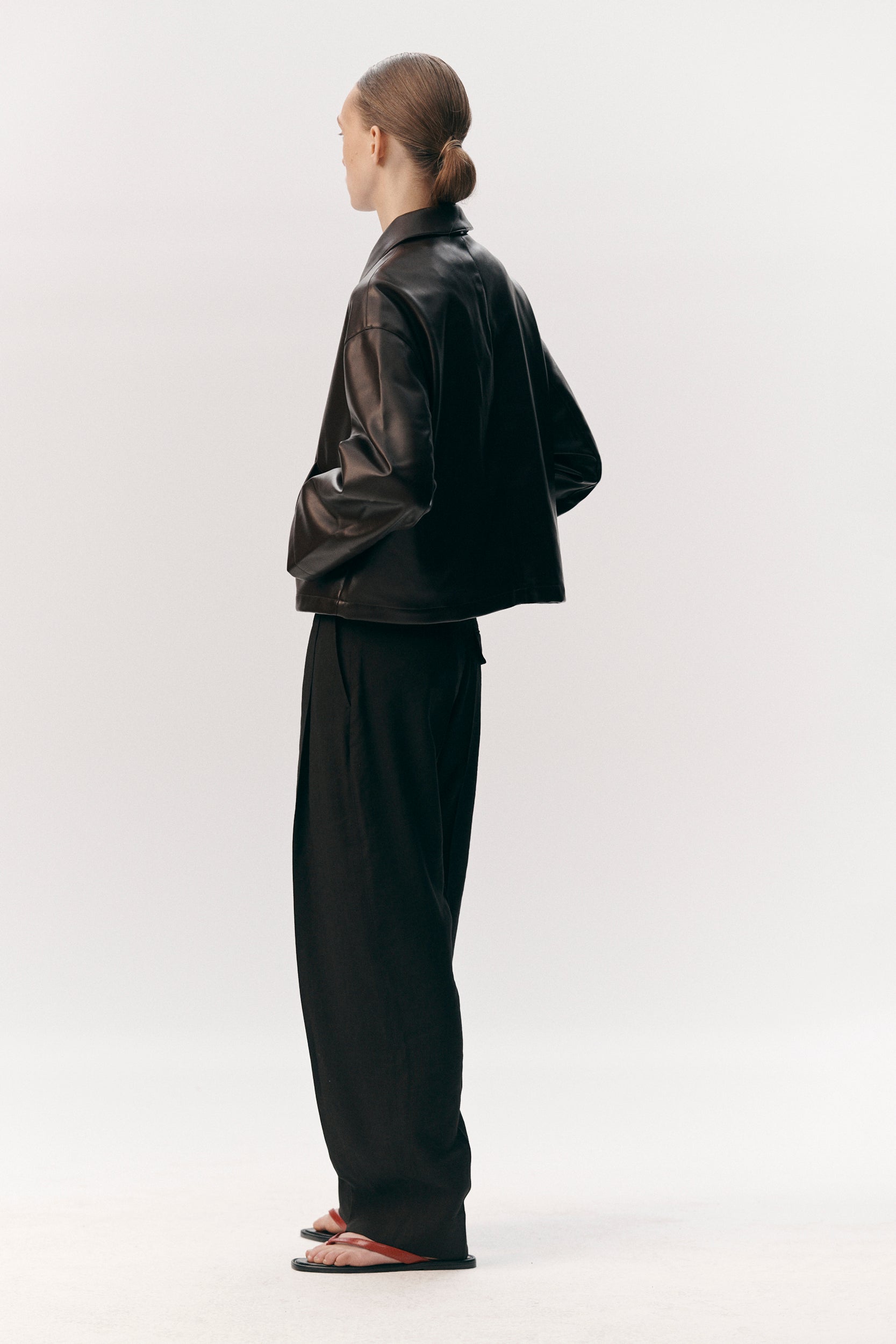 SHIRT JACKET FAUX L SS26 BROWN/ BURGUNDY