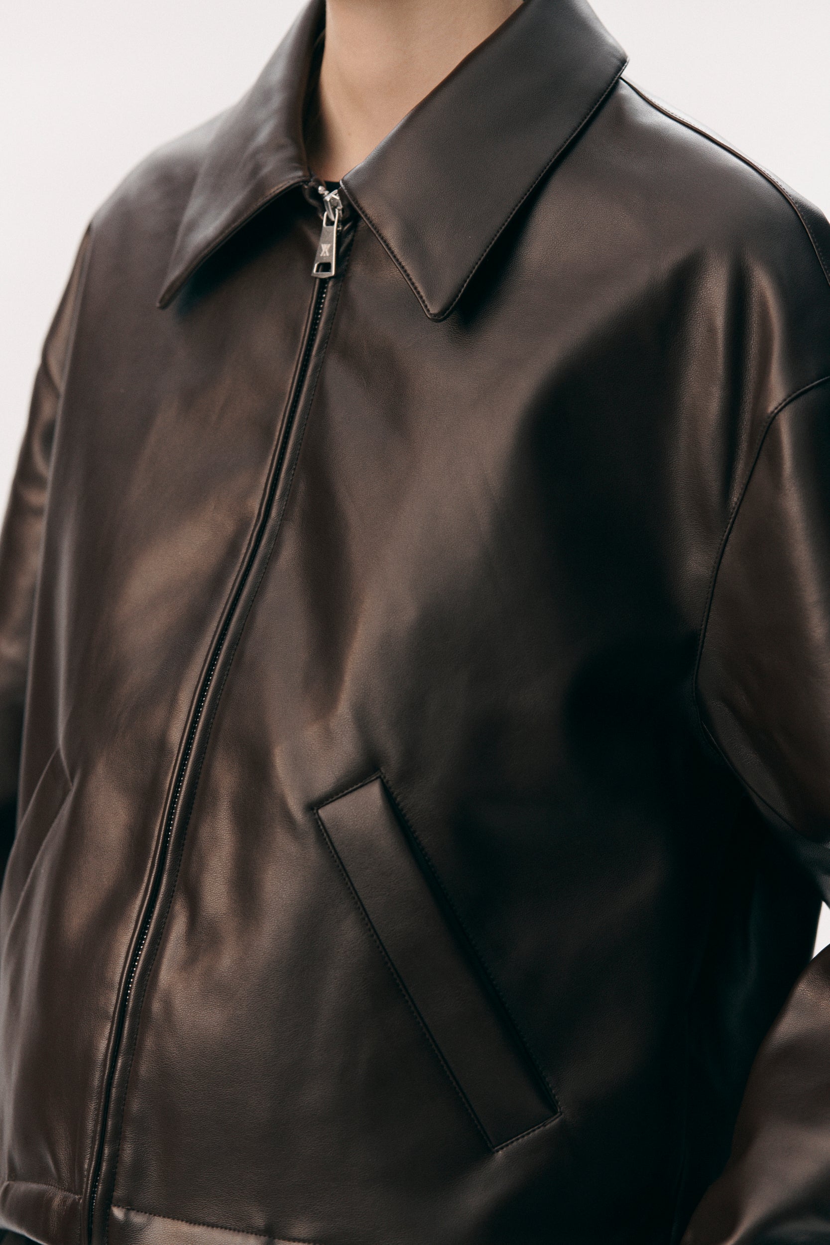 SHIRT JACKET FAUX L SS26 BROWN/ BURGUNDY