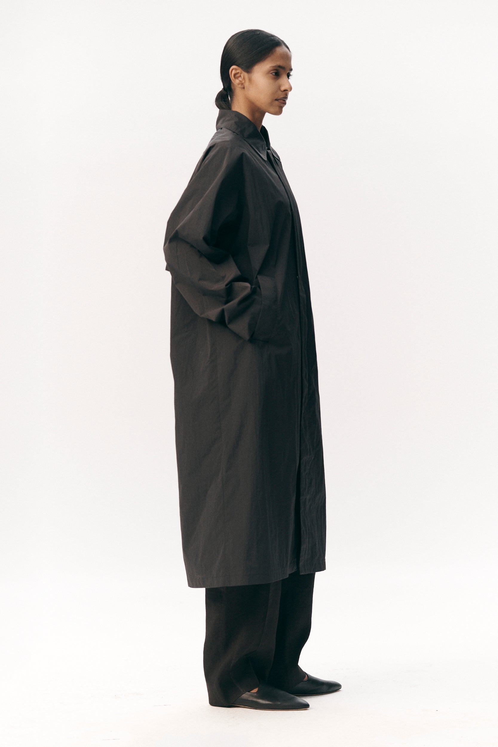 LONG COACH CRINCLE NYLON SS26 BLACK WOMEN
