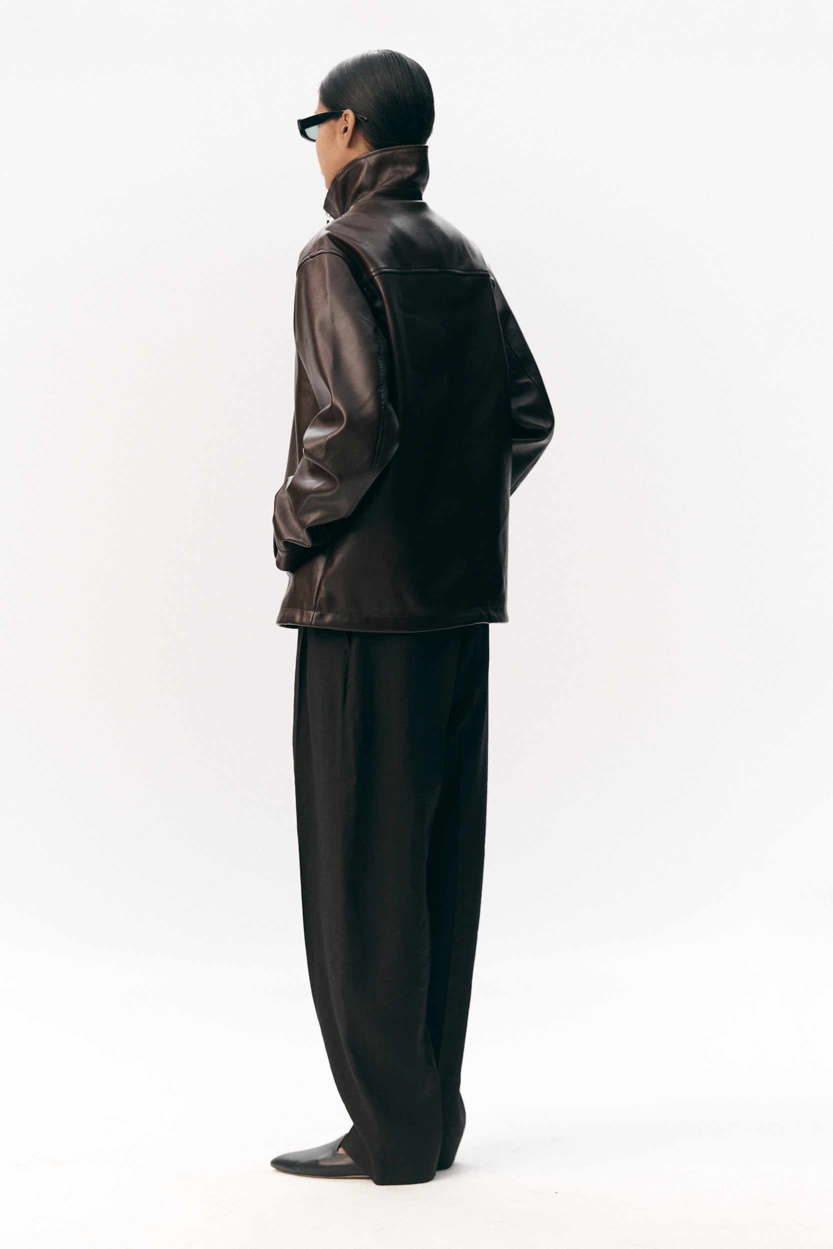 ZIP UP FAUX L SS26 DARK CHOCOLATE WOMEN