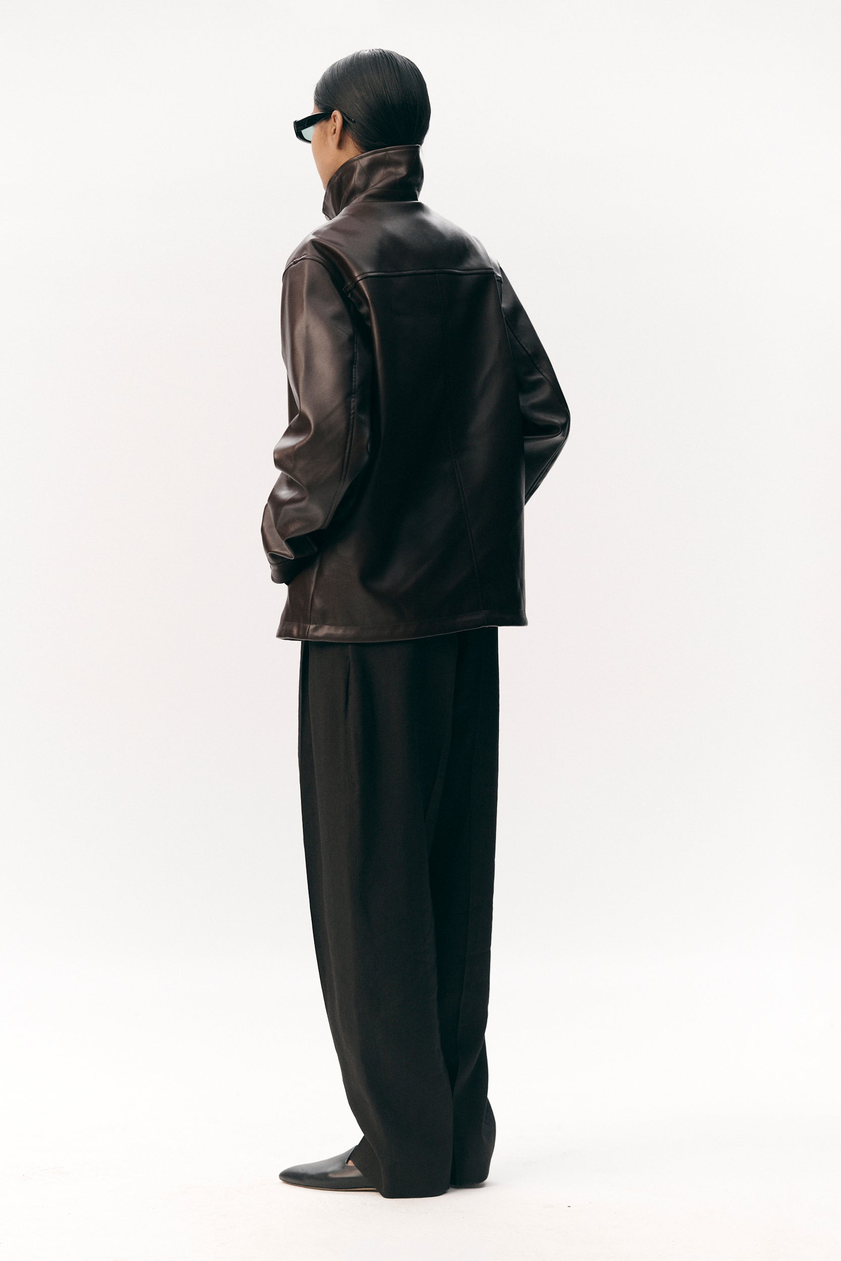 ZIP UP FAUX L SS26 DARK CHOCOLATE WOMEN