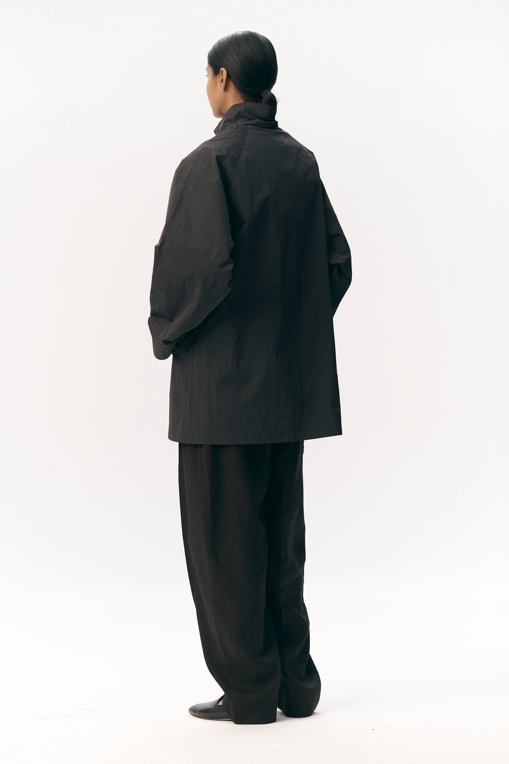 MILLY TERRY CRINCLE NYLON SS26 BLACK