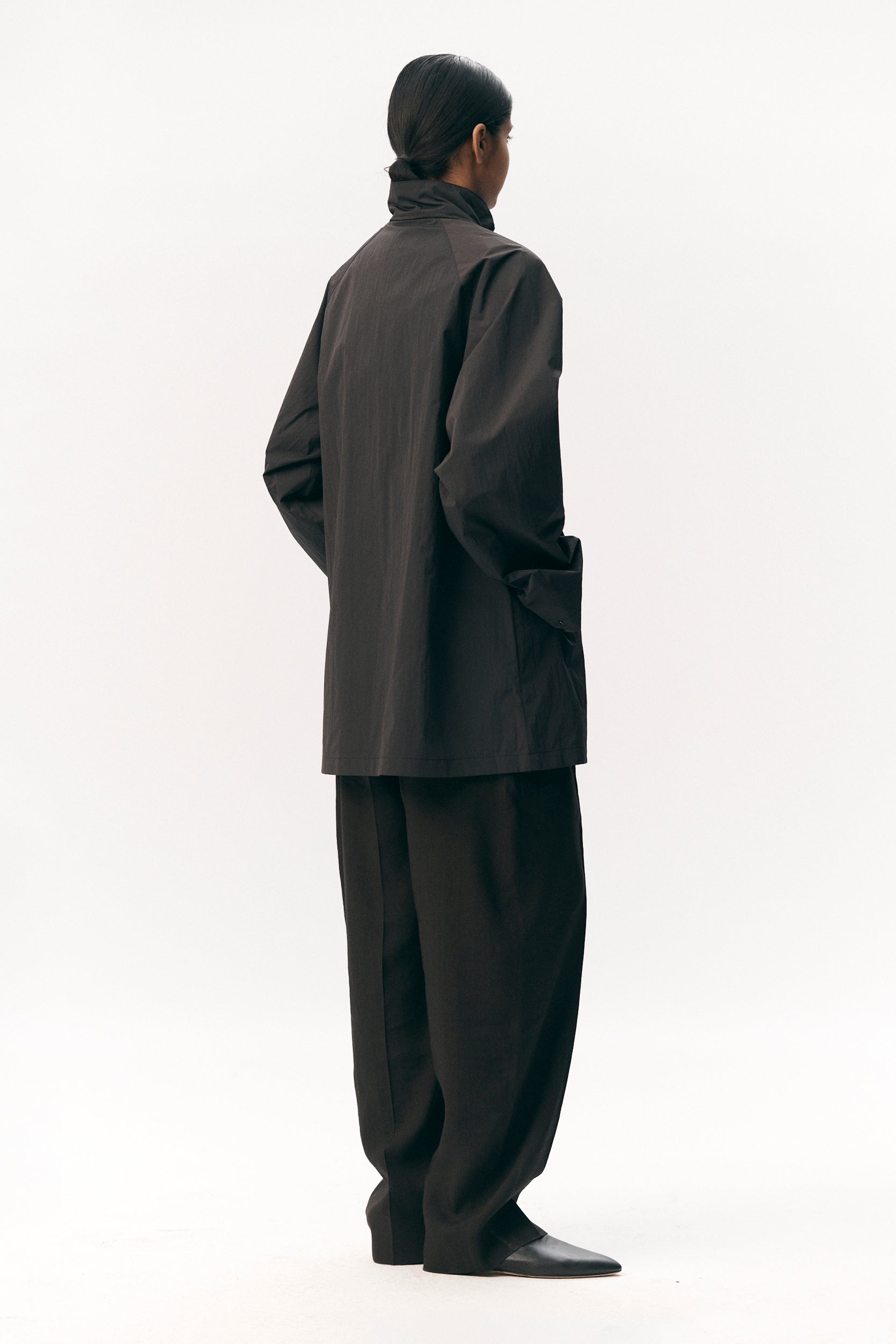 MILLY TERRY CRINCLE NYLON SS26 BLACK