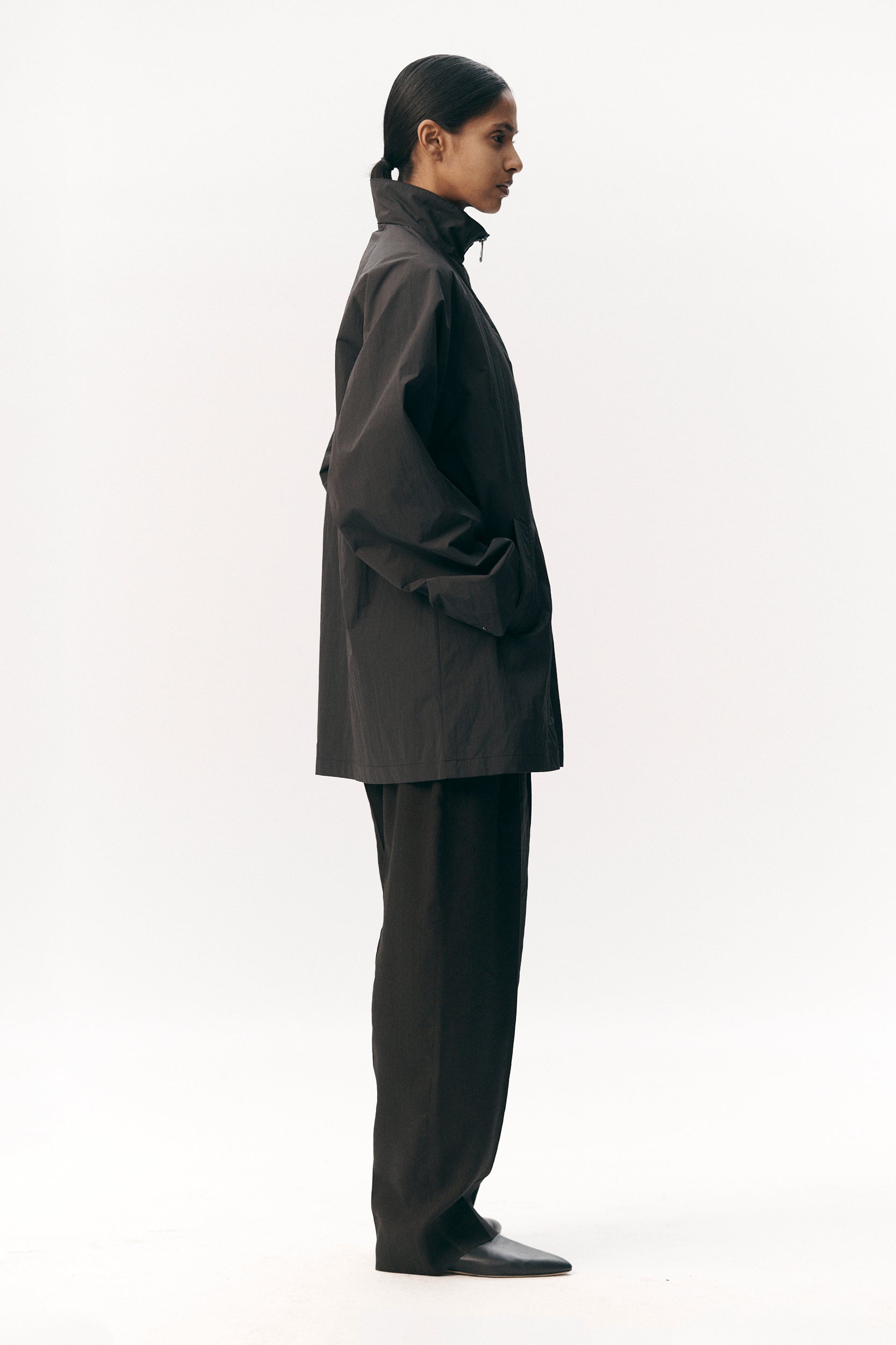 MILLY TERRY CRINCLE NYLON SS26 BLACK
