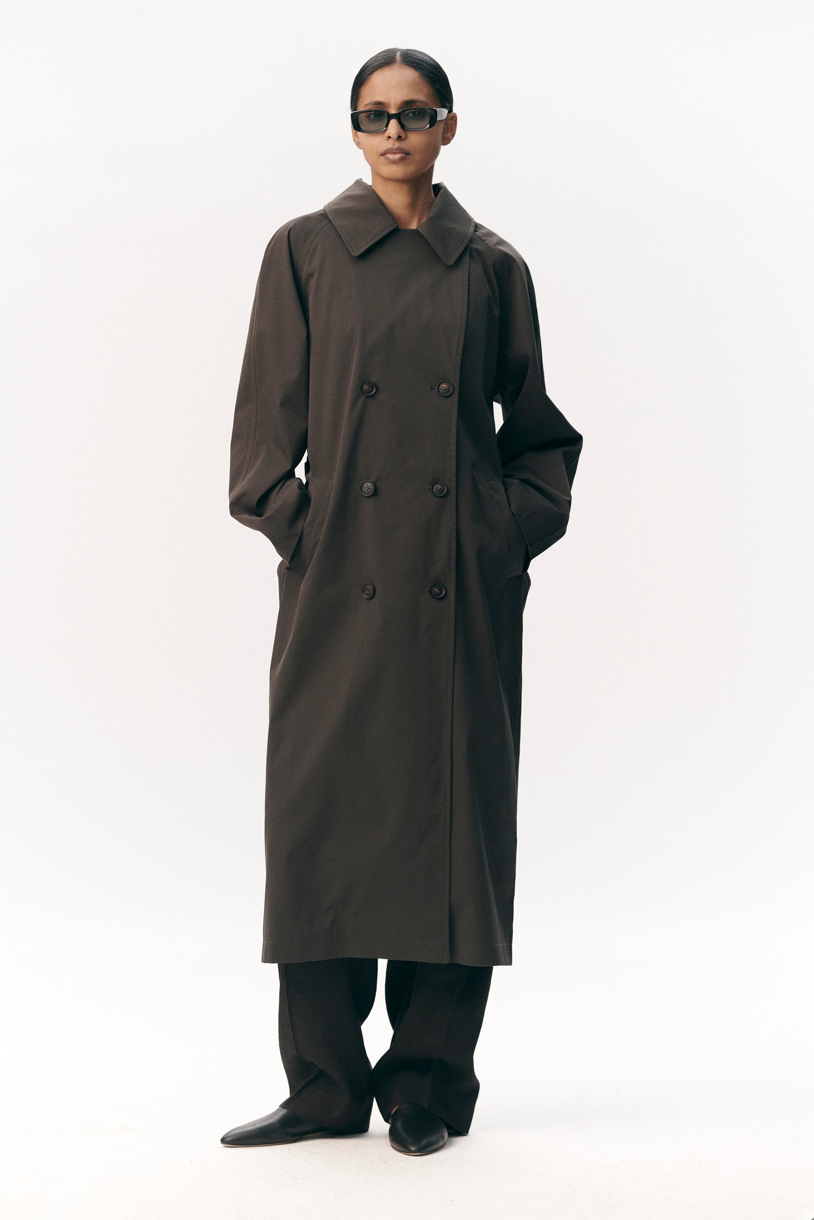 ROOMY TRENCH STRETCH TWILL SS26 FADED COFFEE