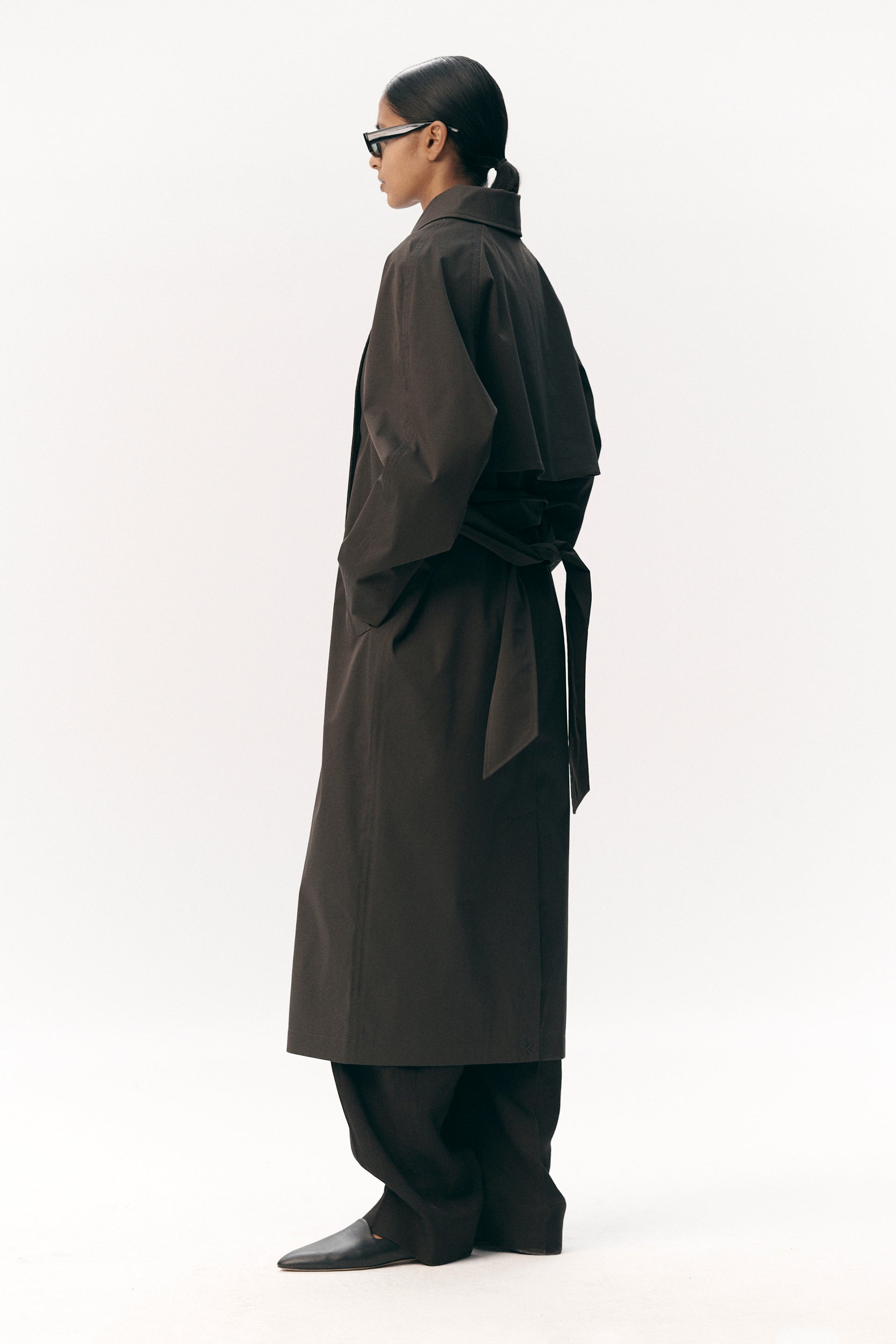 ROOMY TRENCH STRETCH TWILL SS26 FADED COFFEE
