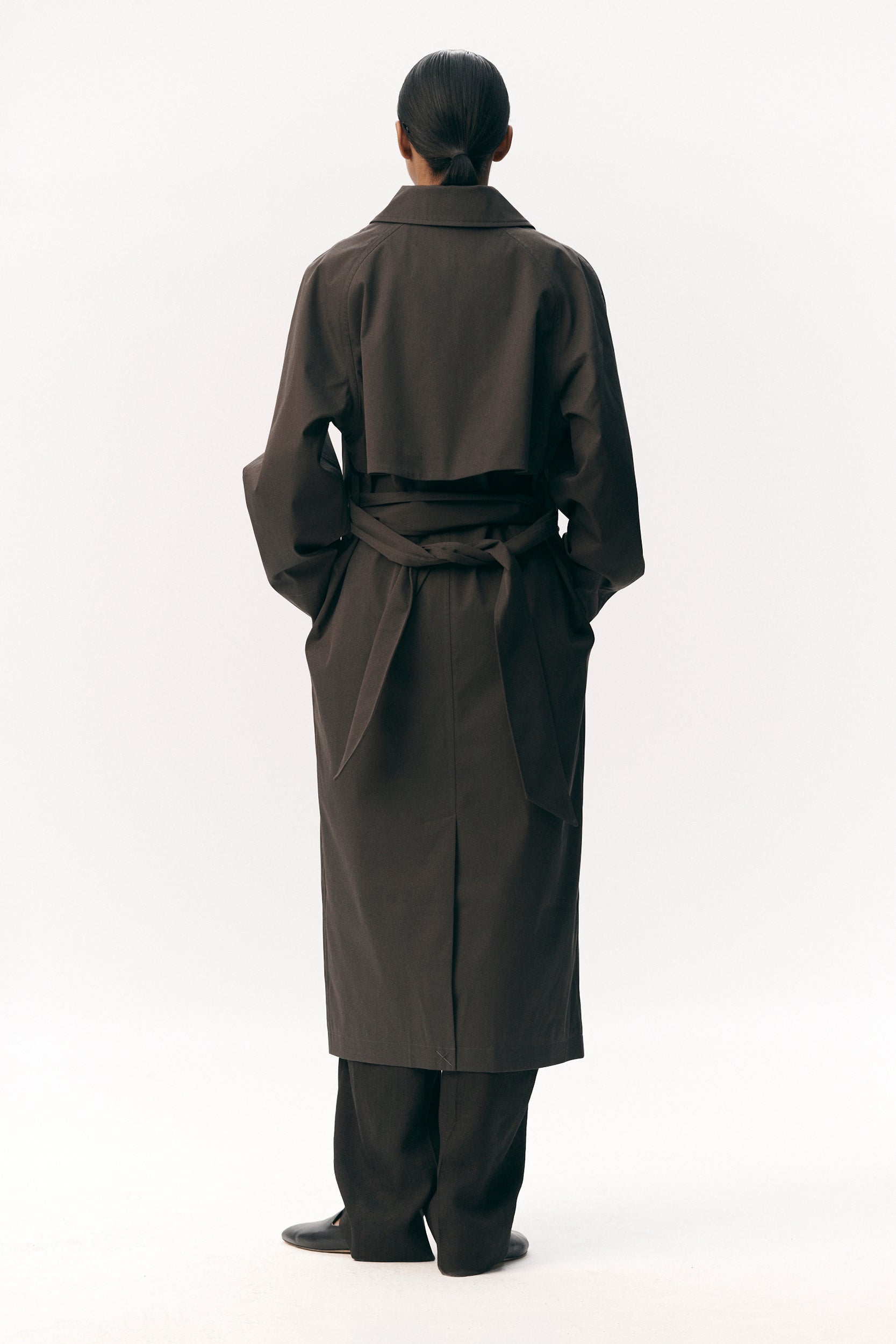ROOMY TRENCH STRETCH TWILL SS26 FADED COFFEE