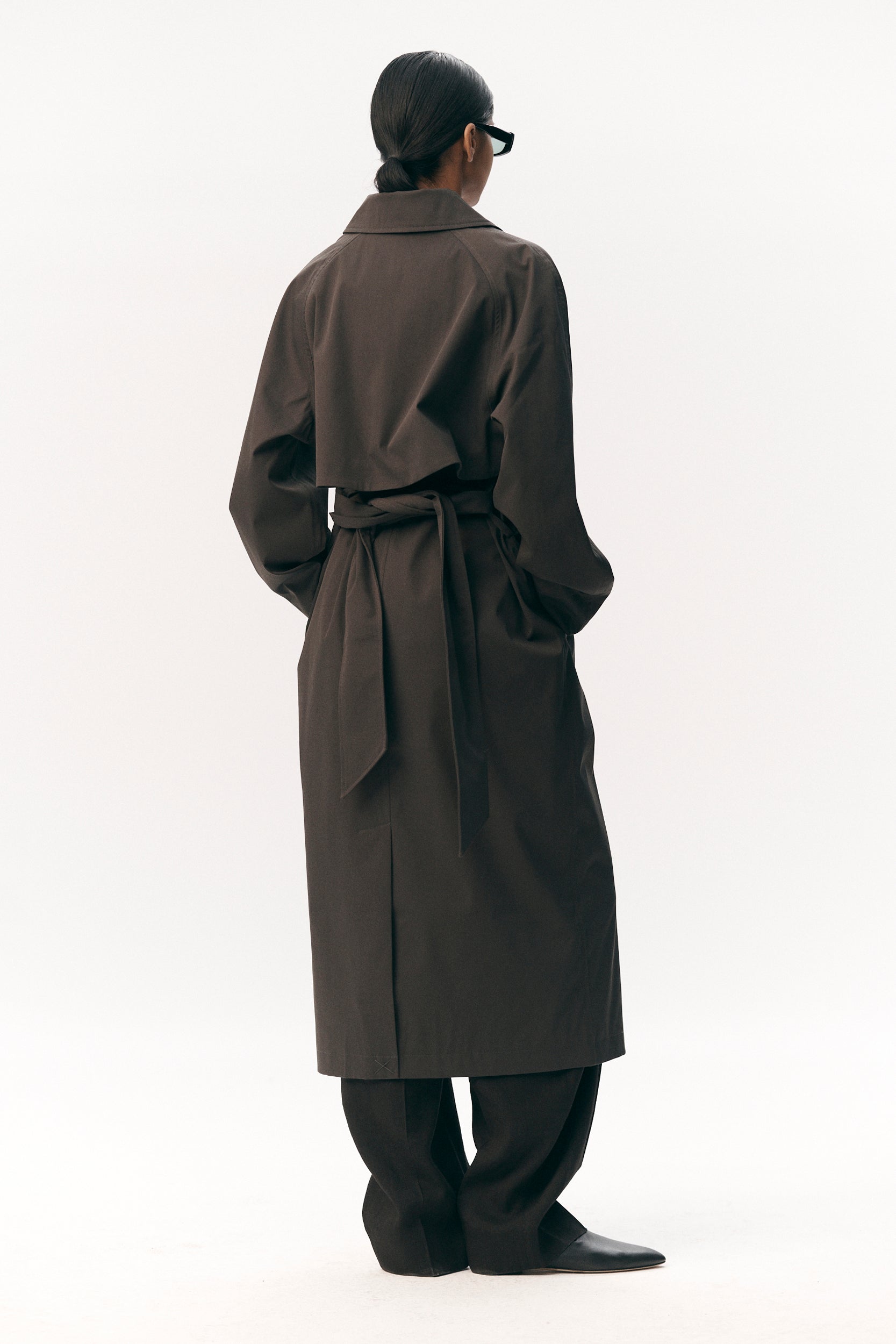 ROOMY TRENCH STRETCH TWILL SS26 FADED COFFEE