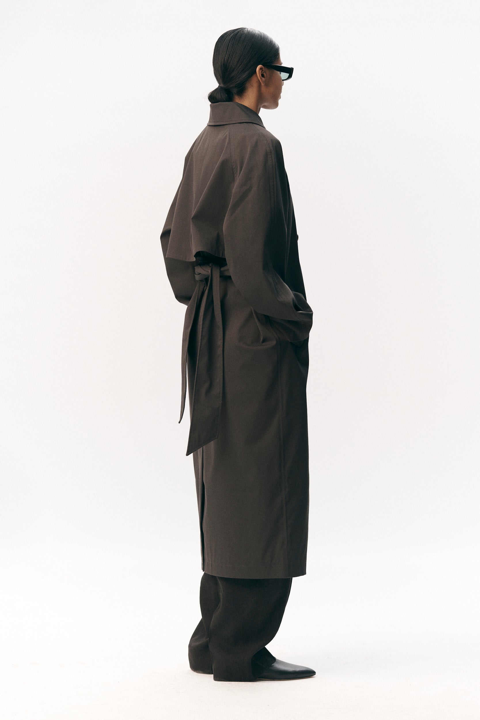 ROOMY TRENCH STRETCH TWILL SS26 FADED COFFEE