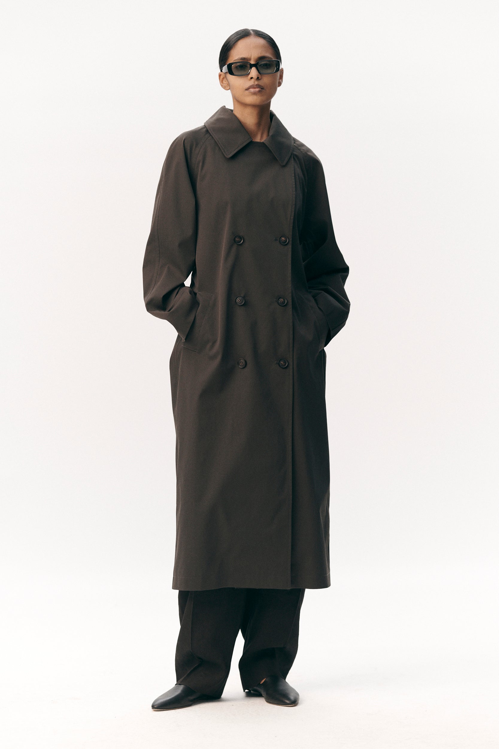 ROOMY TRENCH STRETCH TWILL SS26 FADED COFFEE