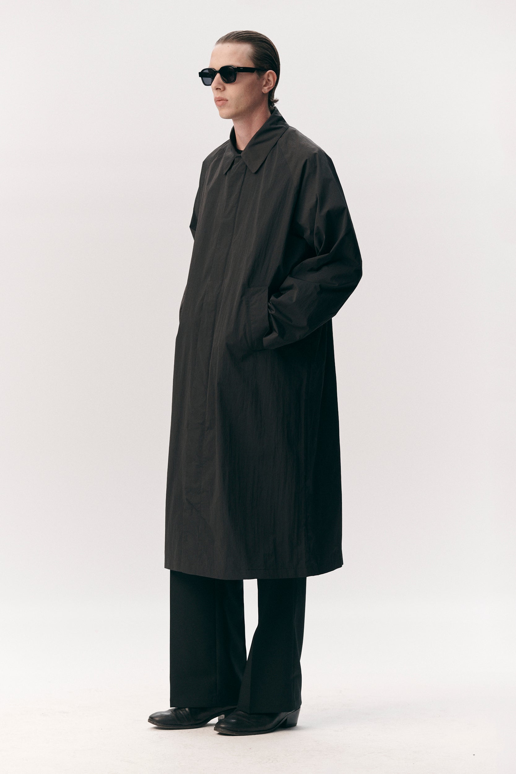 LONG COACH CRINCLE NYLON SS26 BLACK