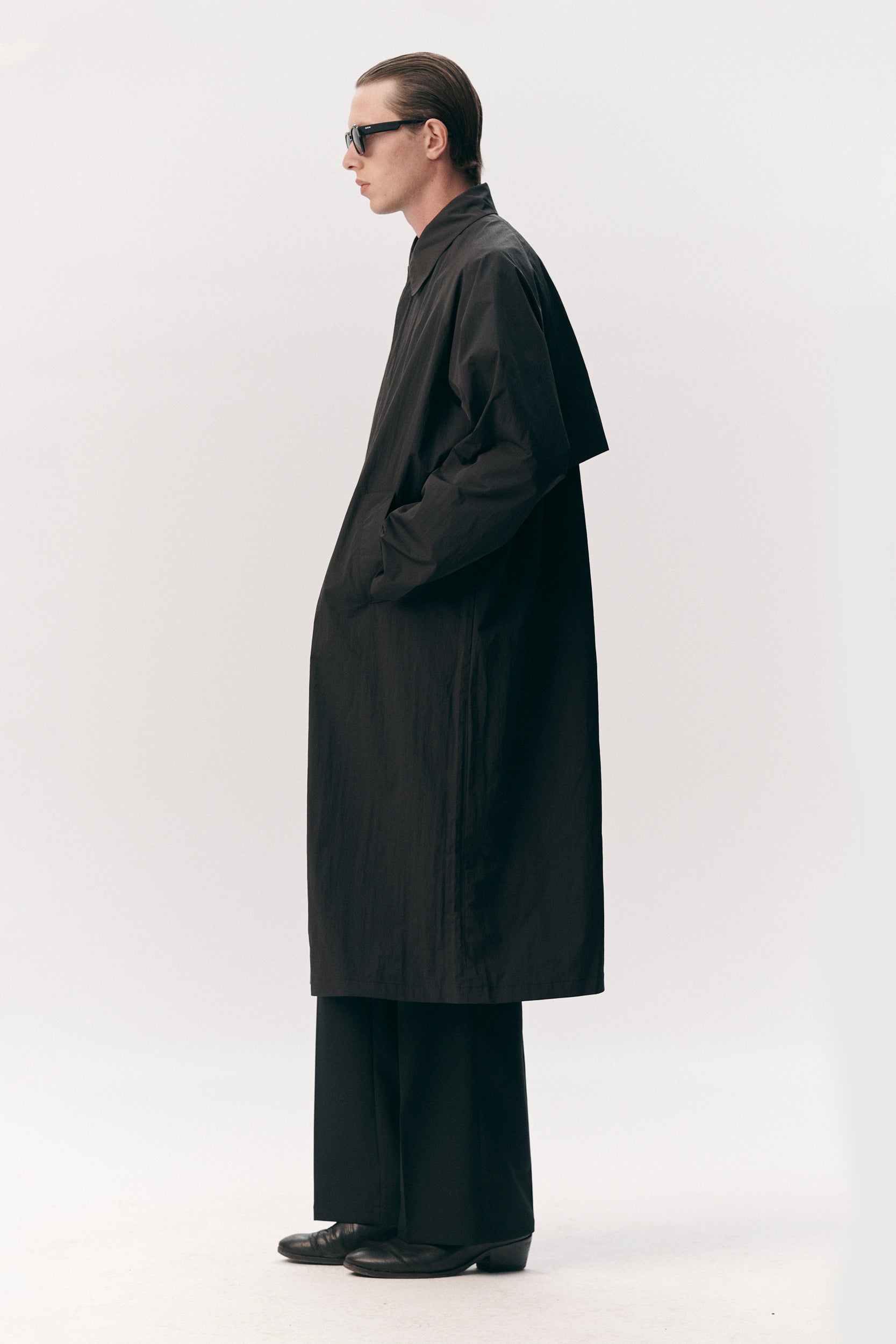 LONG COACH CRINCLE NYLON SS26 BLACK