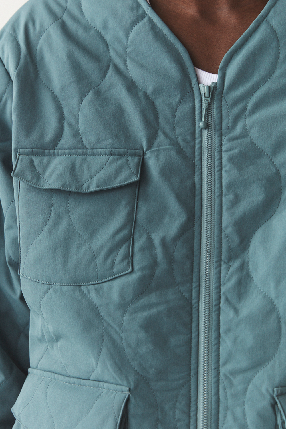 GEWATTEERDE VOERING SS'24 FADED AQUA 
