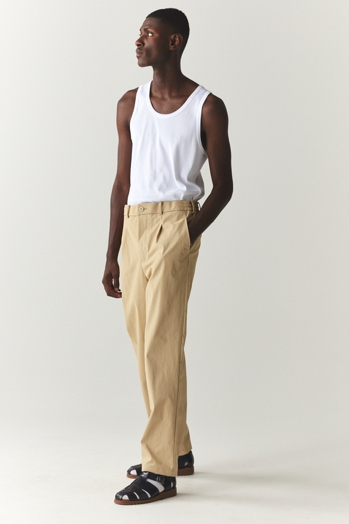 PLEATED WETPANT SS'24 ALMOND