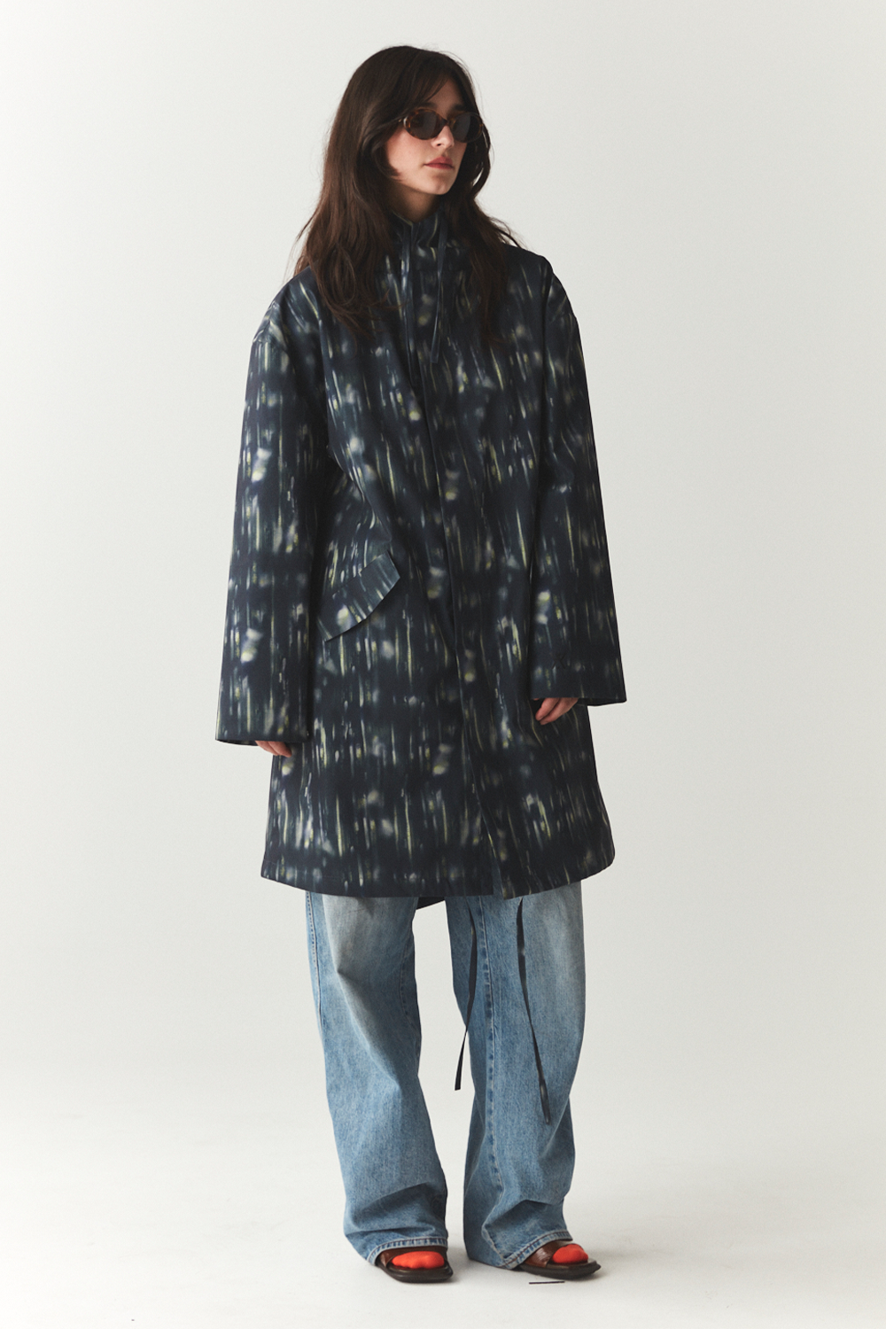 PARKA MET CAPUCHON VISTALEN PRINT SS'24 MARINE 