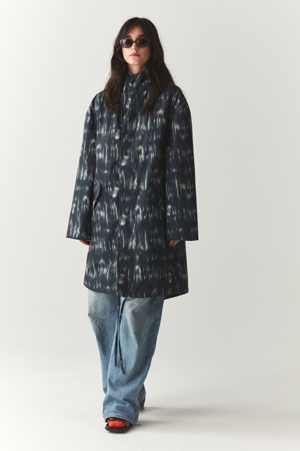 PARKA MET CAPUCHON VISTALEN PRINT SS'24 MARINE 