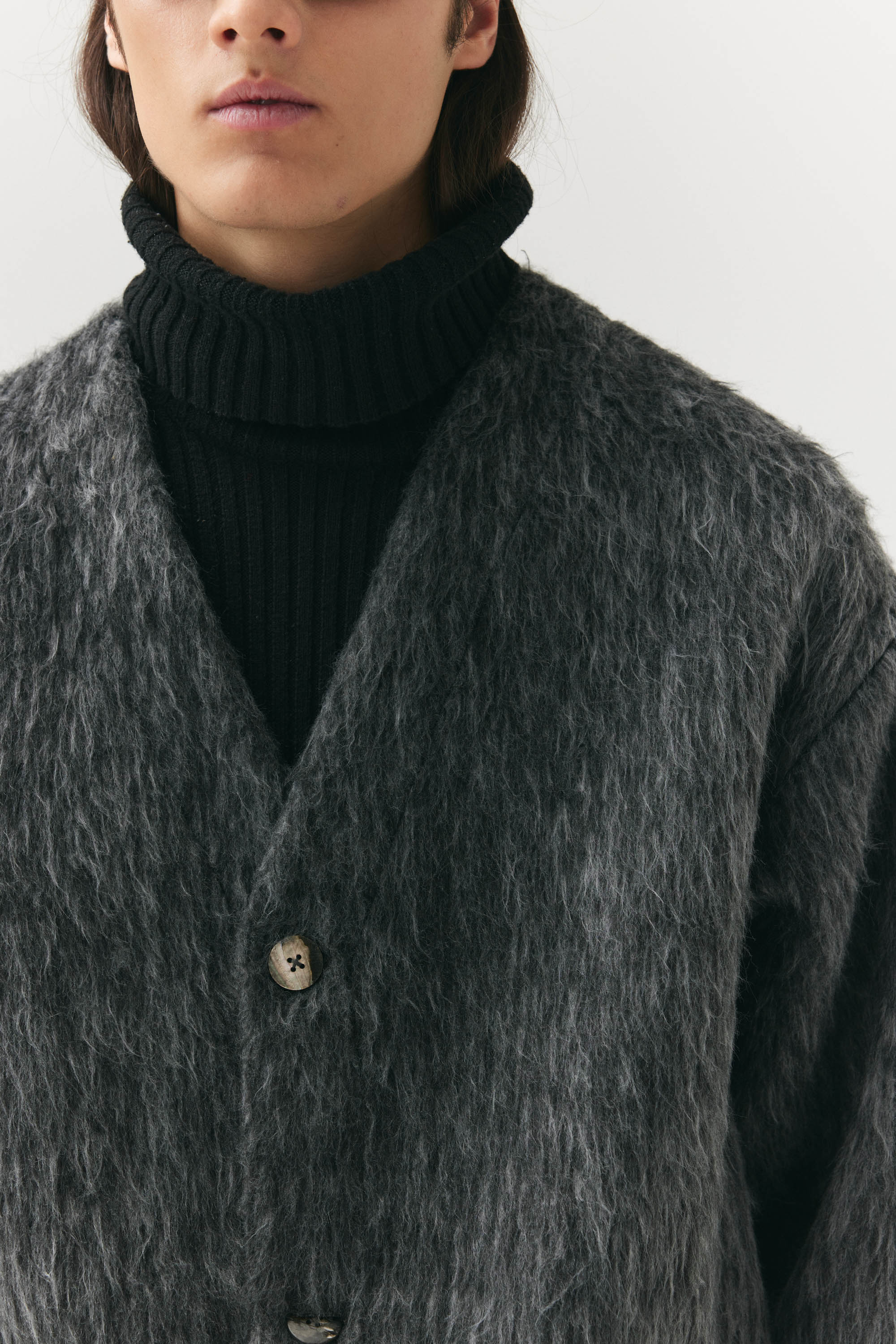 CARDI BONDED SHAGGY WOOL AW24 GREY