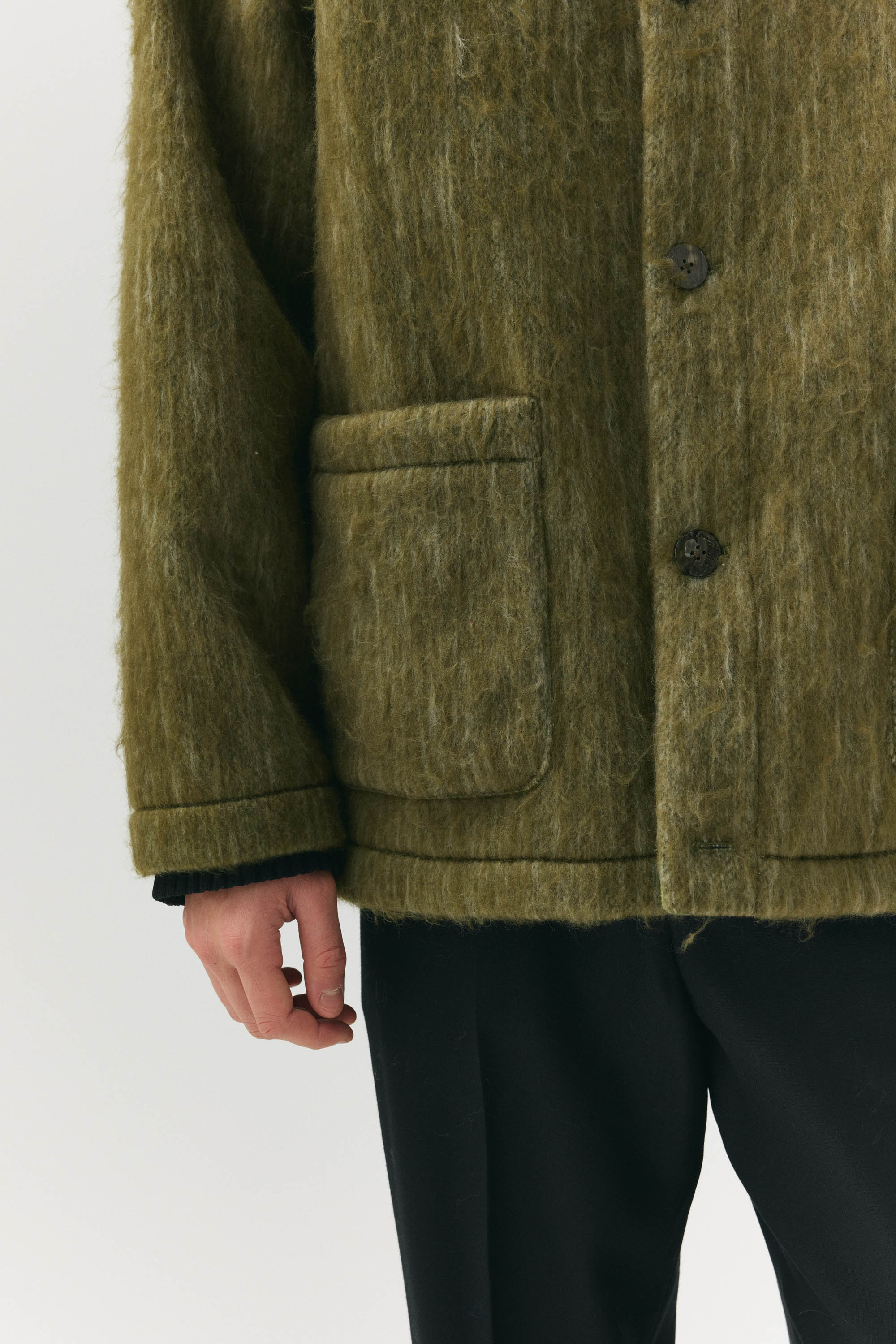 CARDI BONDED SHAGGY WOOL AW24 GREEN