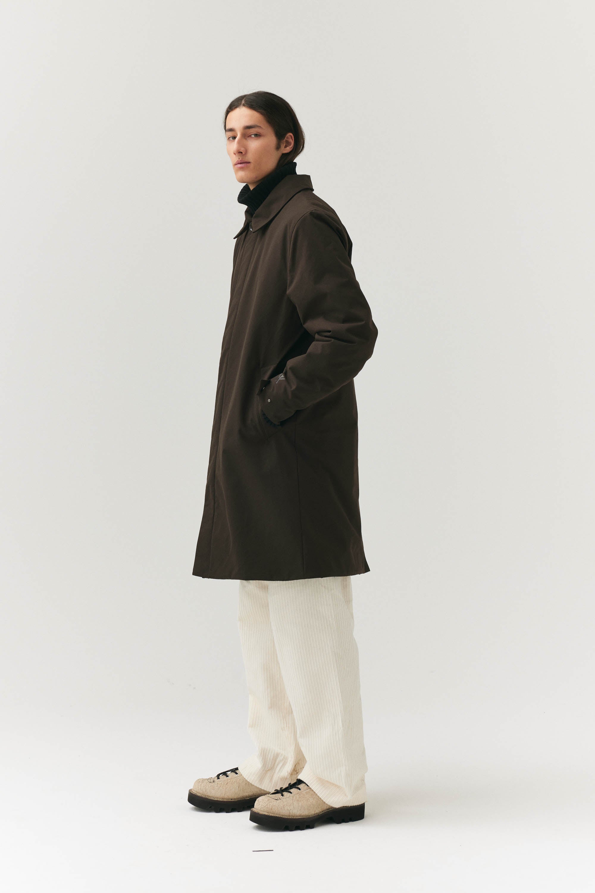 LONG DONG POLYRAYON WOOL LOOK AW24 CHESTNUT