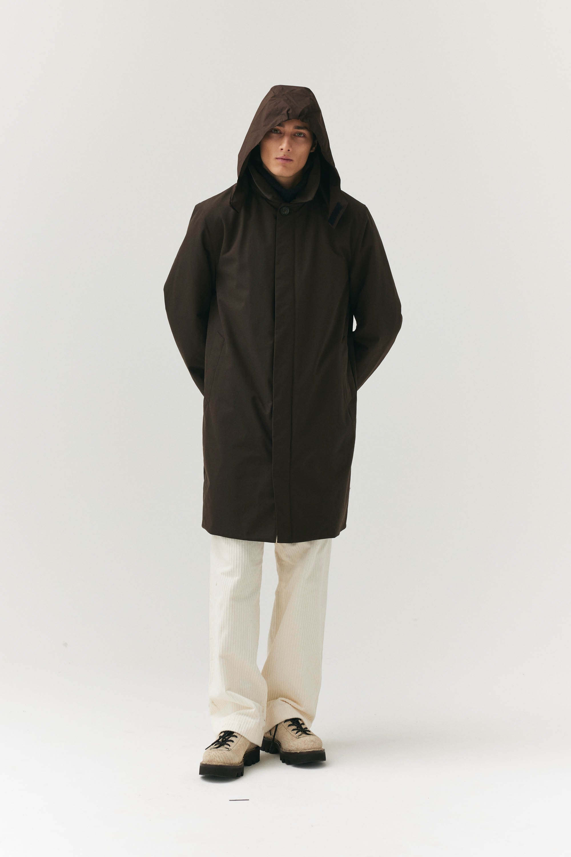 LONG DONG POLYRAYON WOOL LOOK AW24 CHESTNUT