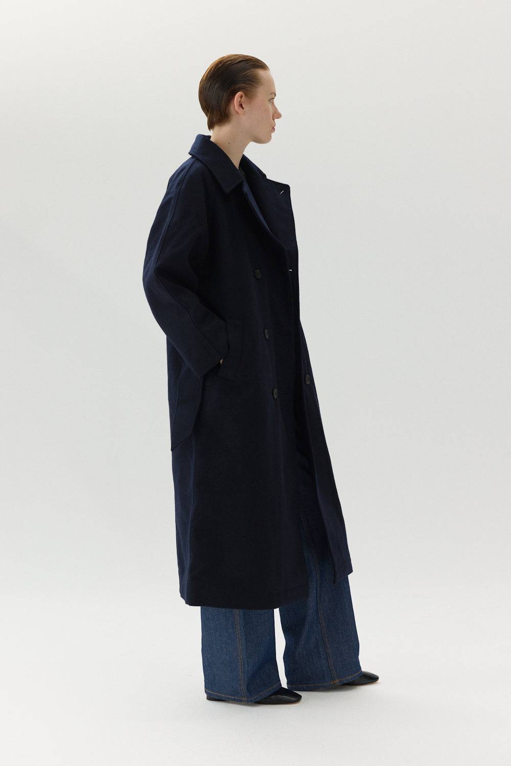 ROOMY TRENCH TECHWOOL AW24 NAVY