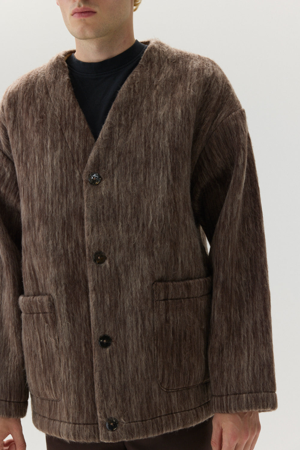 CARDI BONDED SHAGGY WOOL AW24 BROWN