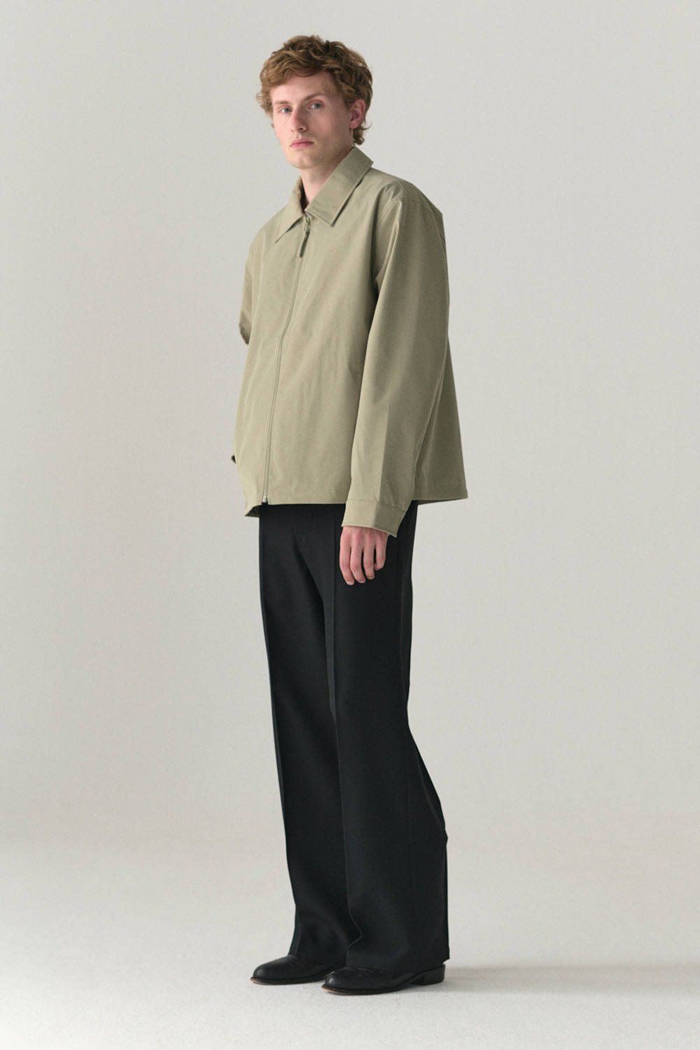 ZIP UP CK CRINCLE SS25 LIGHT ARMY