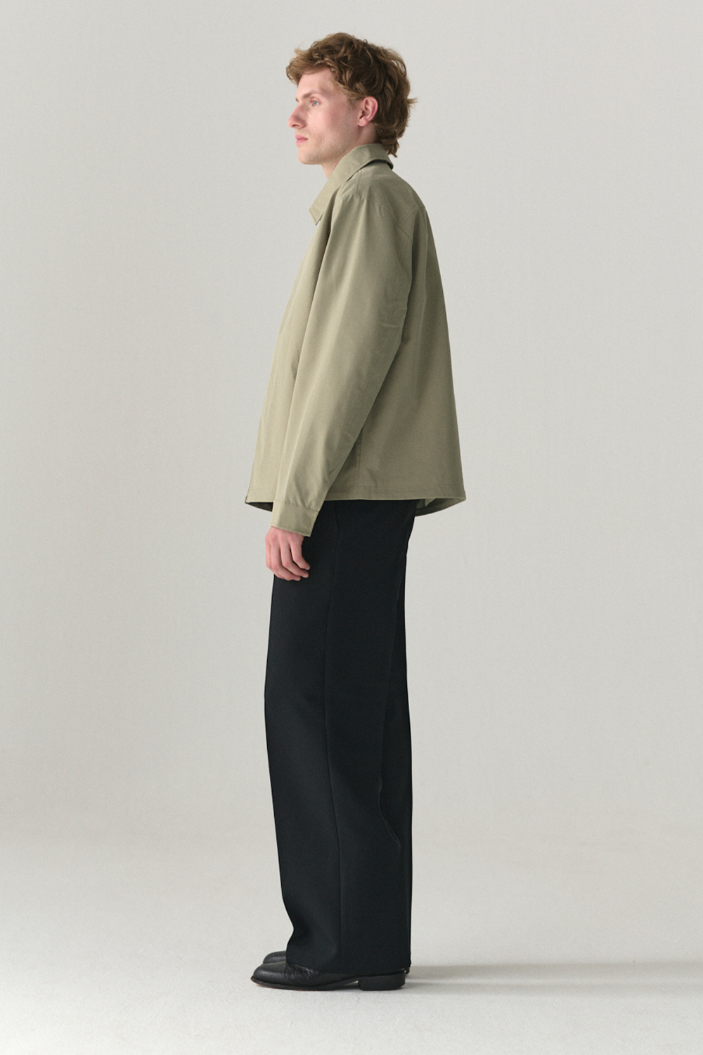 ZIP UP CK CRINCLE SS25 LIGHT ARMY