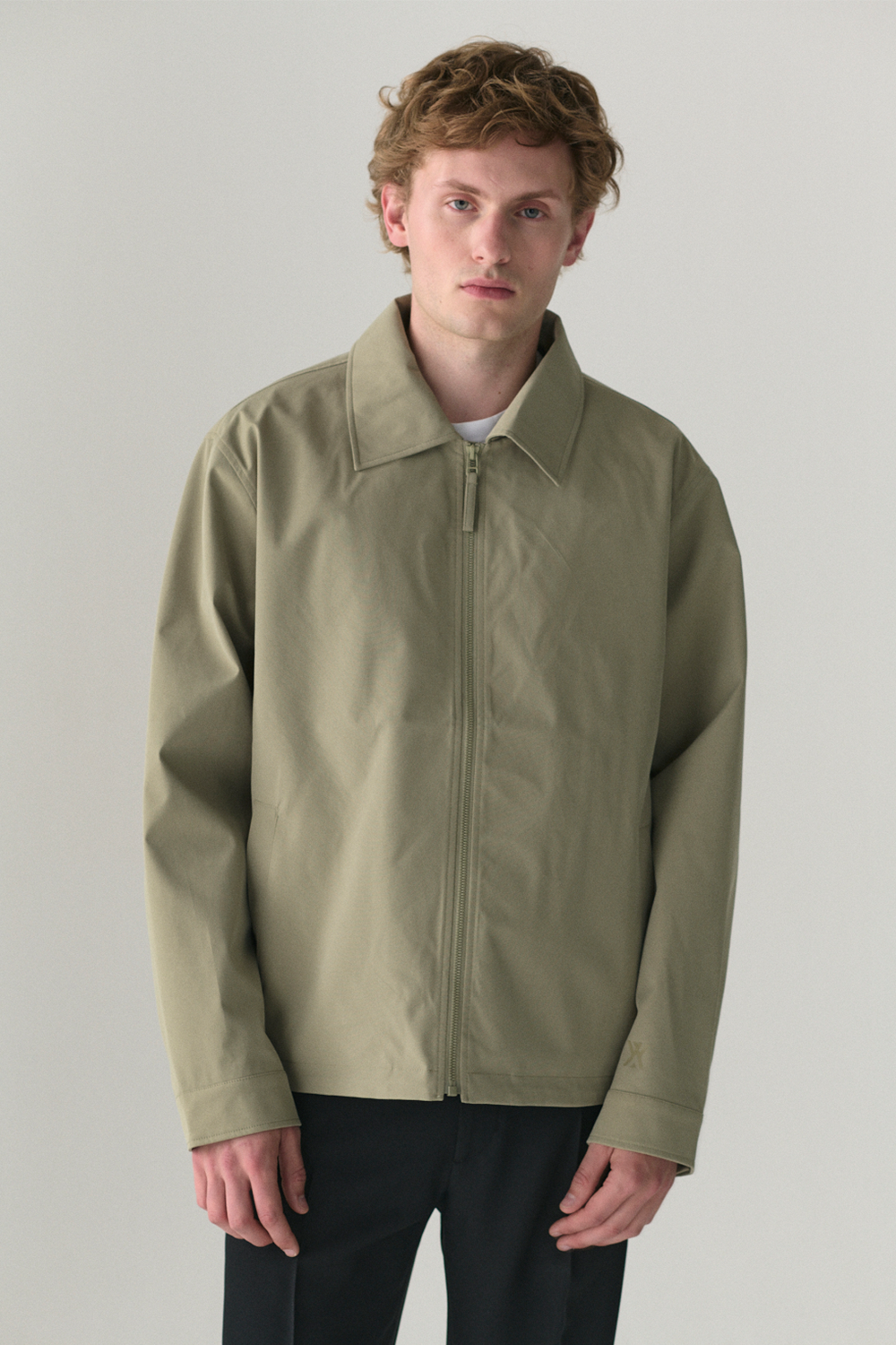 ZIP UP CK CRINCLE SS25 LIGHT ARMY