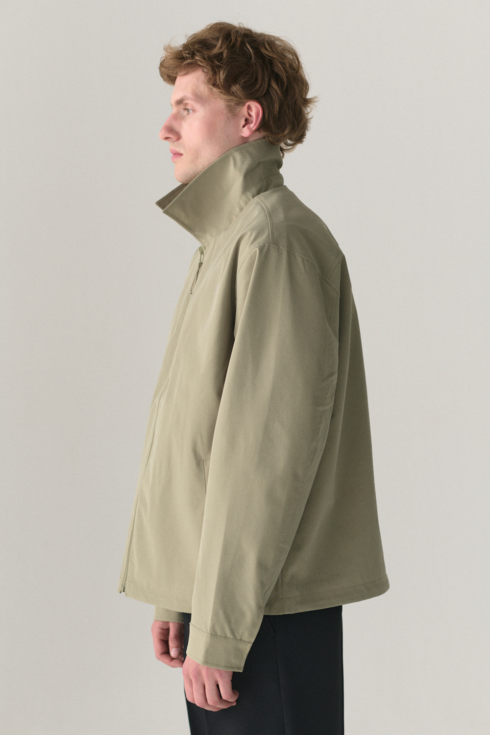 ZIP UP CK CRINCLE SS25 LIGHT ARMY