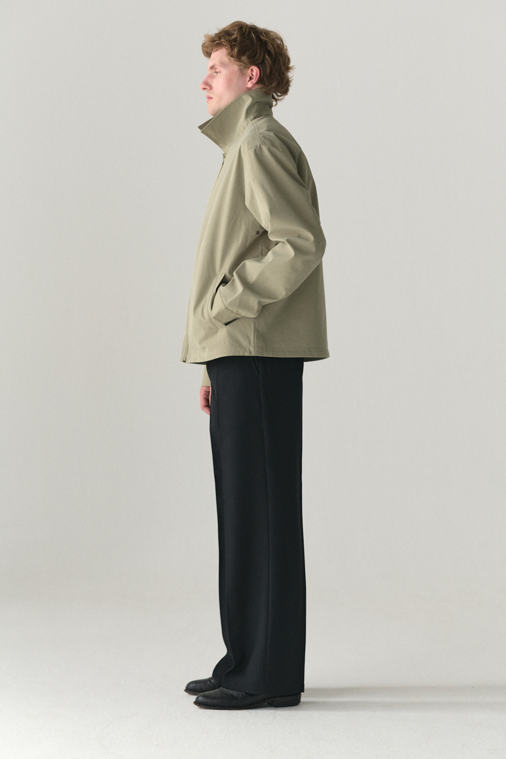 ZIP UP CK CRINCLE SS25 LIGHT ARMY