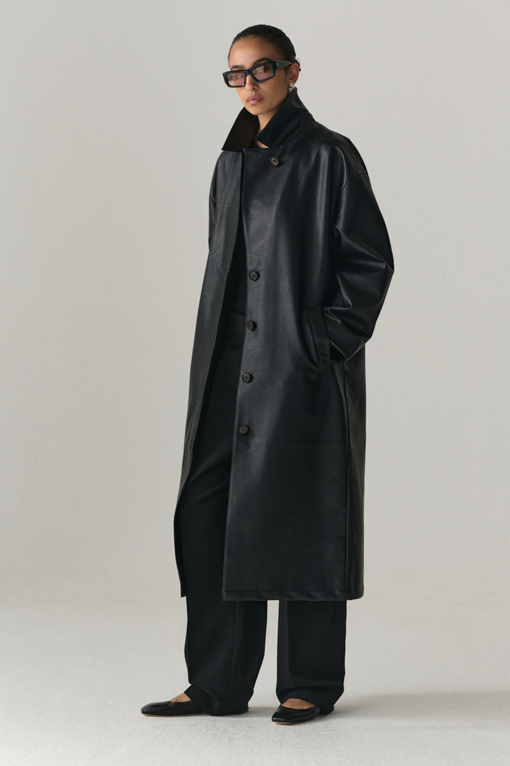 JANICE B FAUX L SS25 BLACK