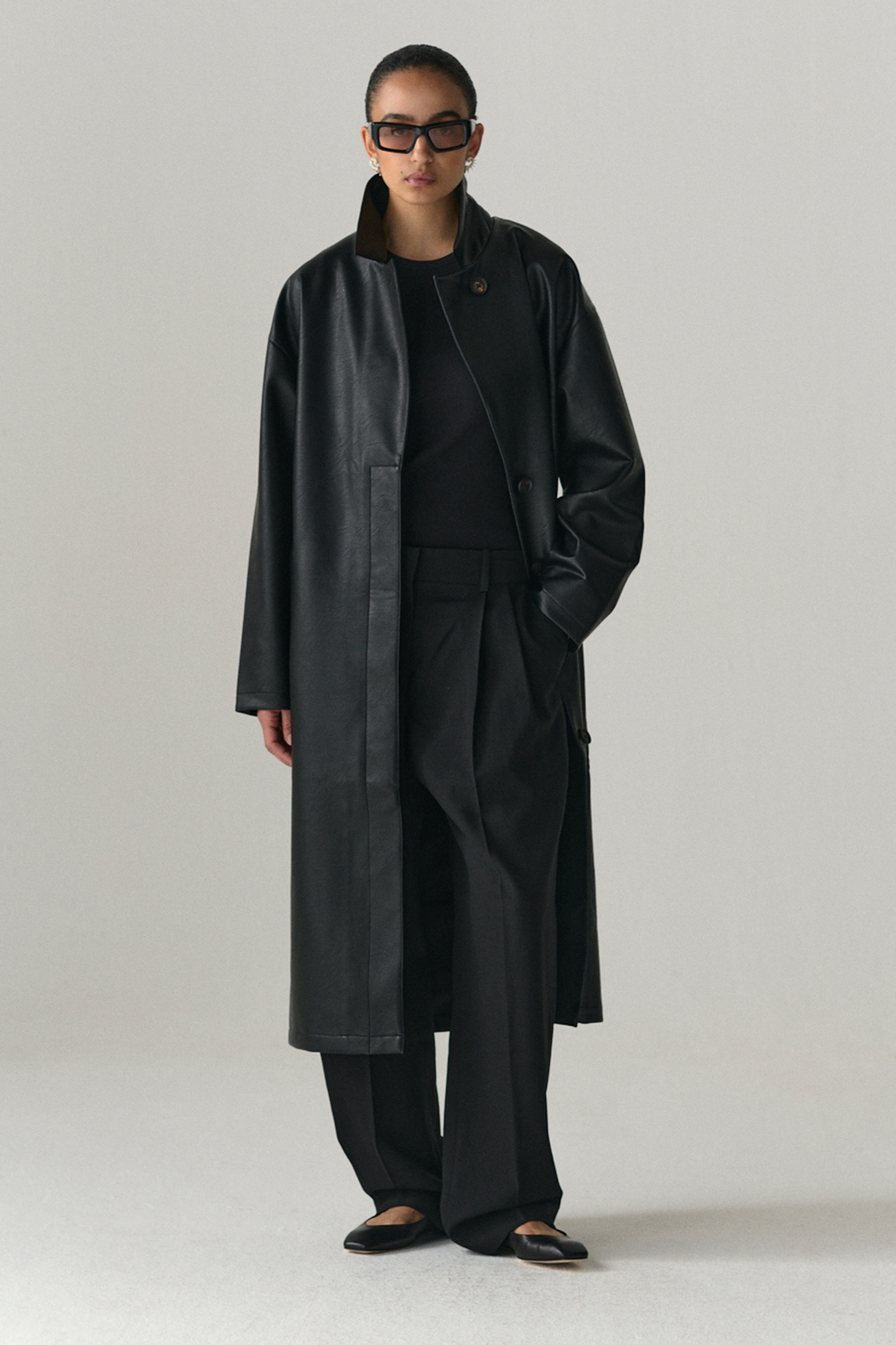 JANICE B FAUX L SS25 BLACK