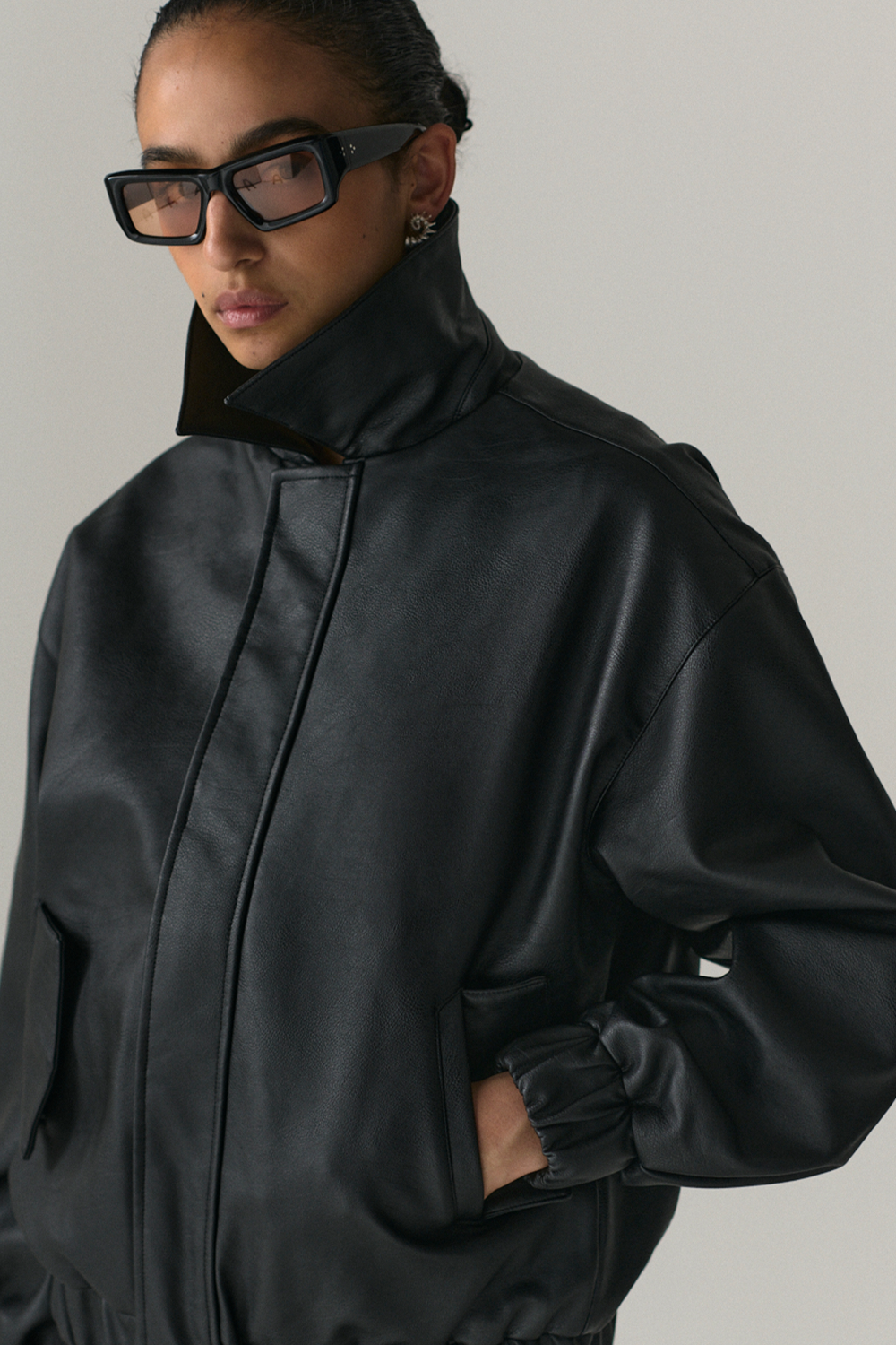 PUFF PADDY FAUX L SS25 BLACK WOMENS