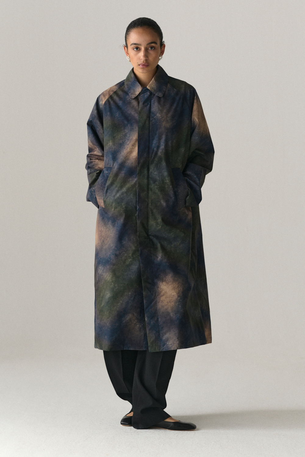 LONG COACH PRINTED UNIVERSE SS25 NAVY WOMENS
