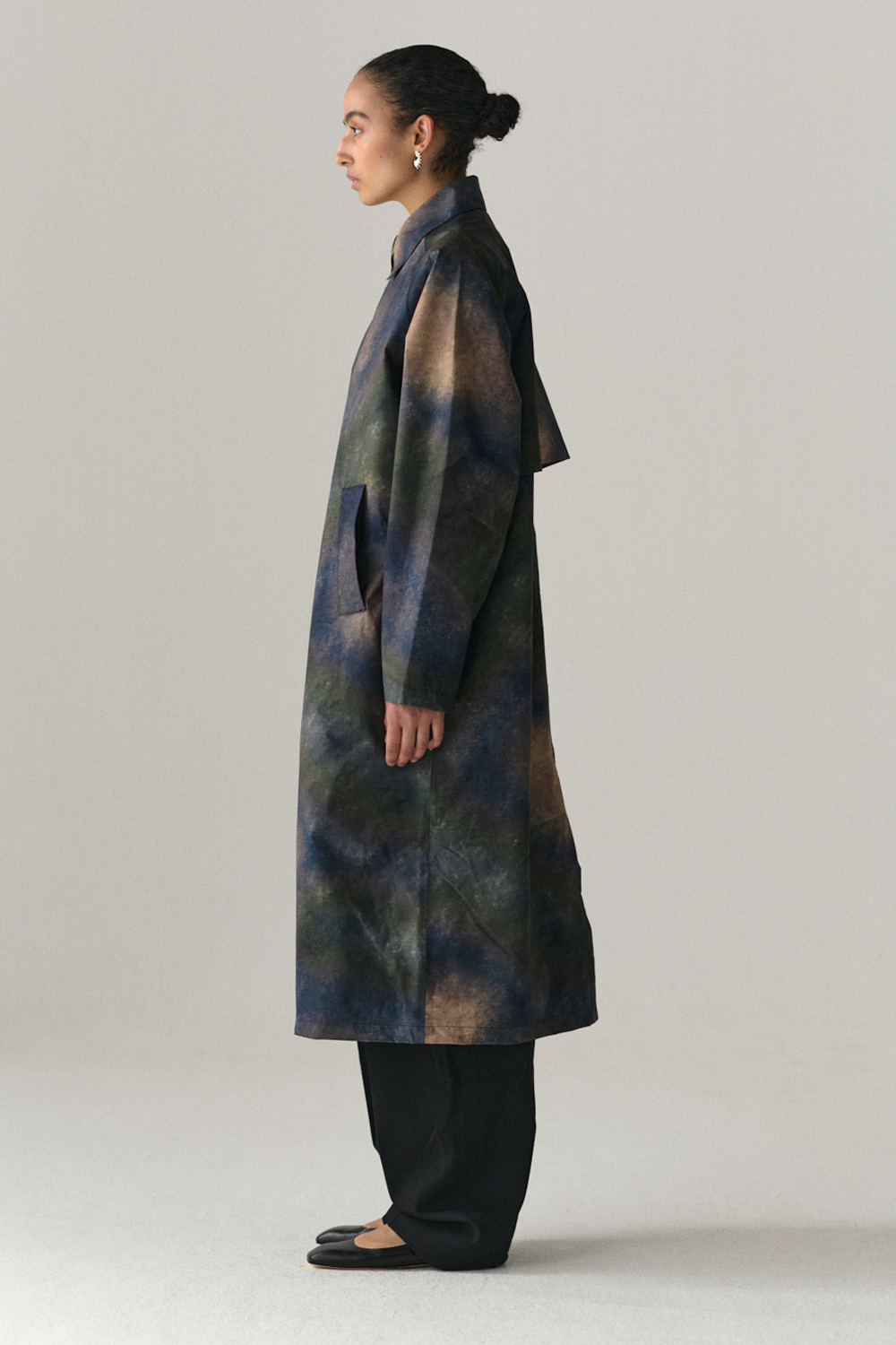 LONG COACH PRINTED UNIVERSE SS25 NAVY WOMENS