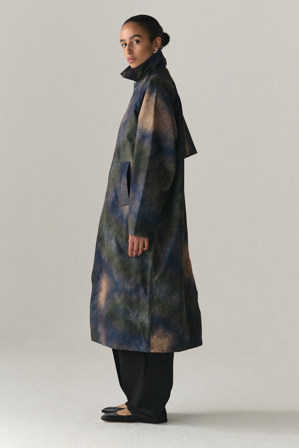LONG COACH PRINTED UNIVERSE SS25 NAVY WOMENS
