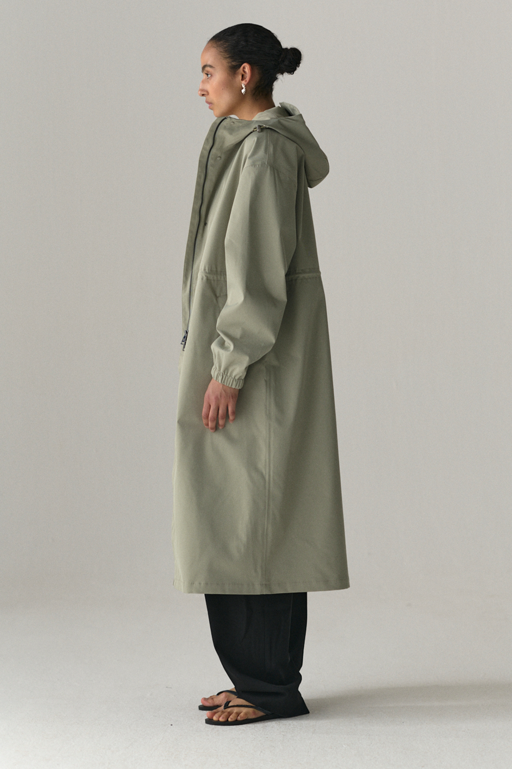 ROOMY LONG TUBE TWILL SS25 LIGHT GREY ARMY