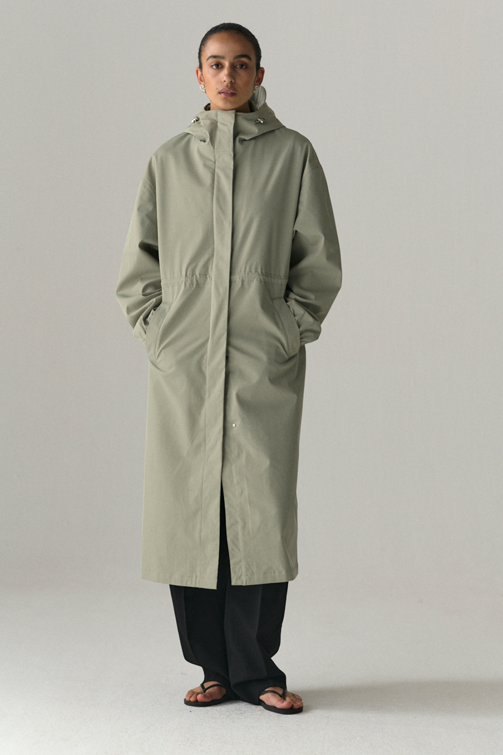ROOMY LONG TUBE TWILL SS25 LIGHT GREY ARMY