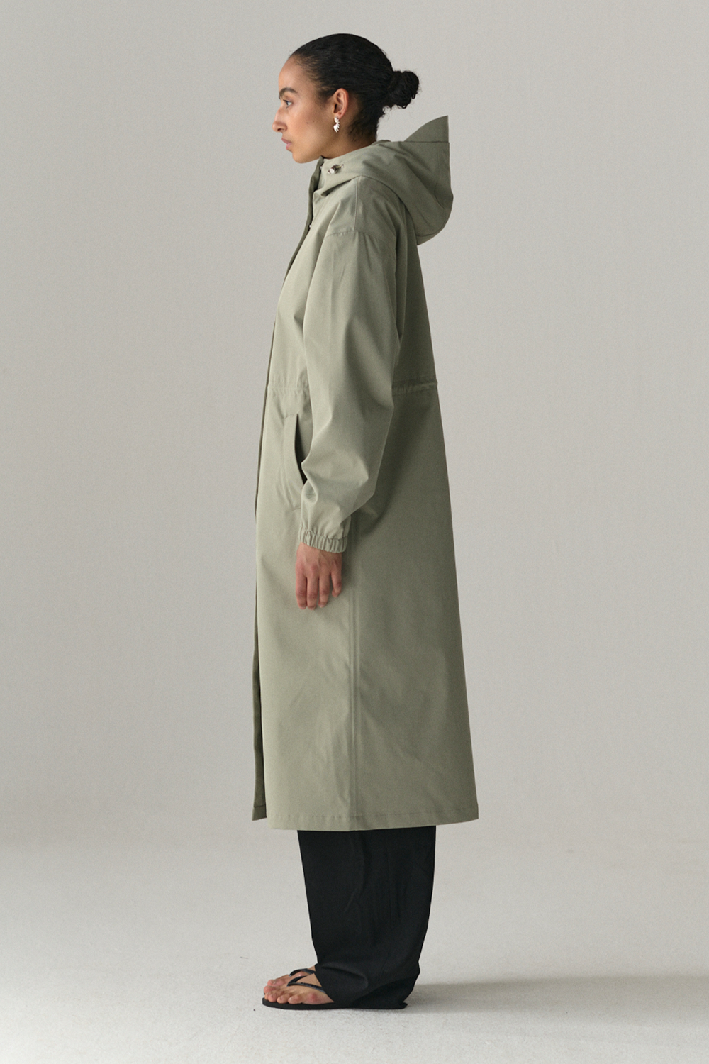 ROOMY LONG TUBE TWILL SS25 LIGHT GREY ARMY