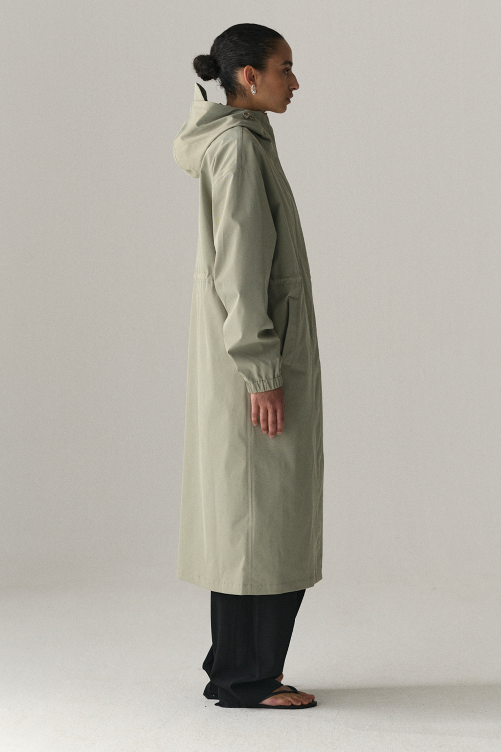 ROOMY LONG TUBE TWILL SS25 LIGHT GREY ARMY
