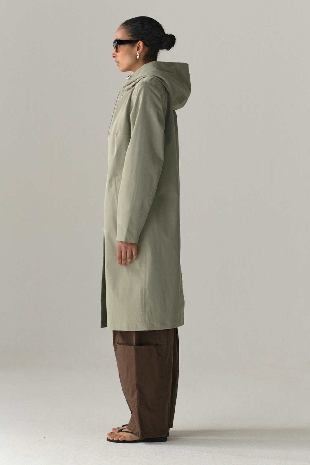 NOT SO LONG TUBE STRETCH TWILL SS25 LIGHT GREY ARMY